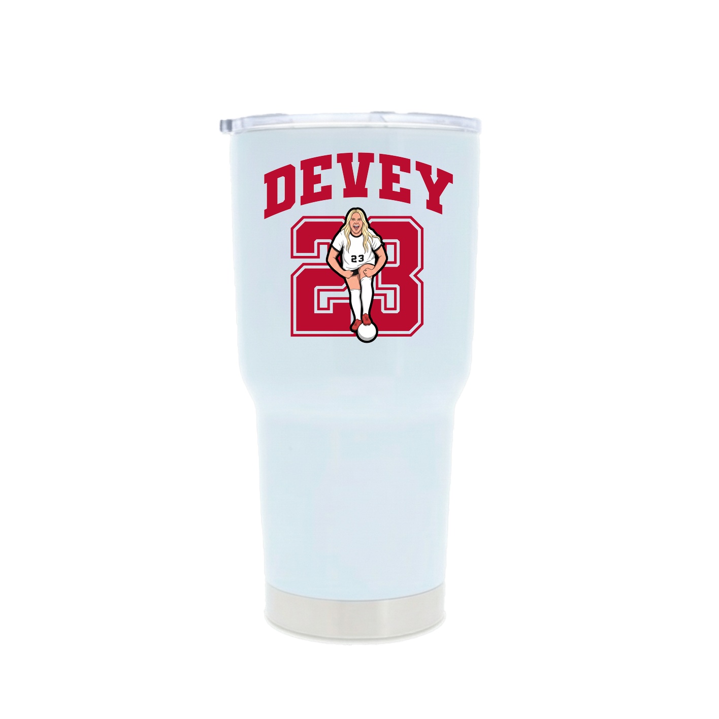 30oz Stainless Steel Tumbler — Number in White