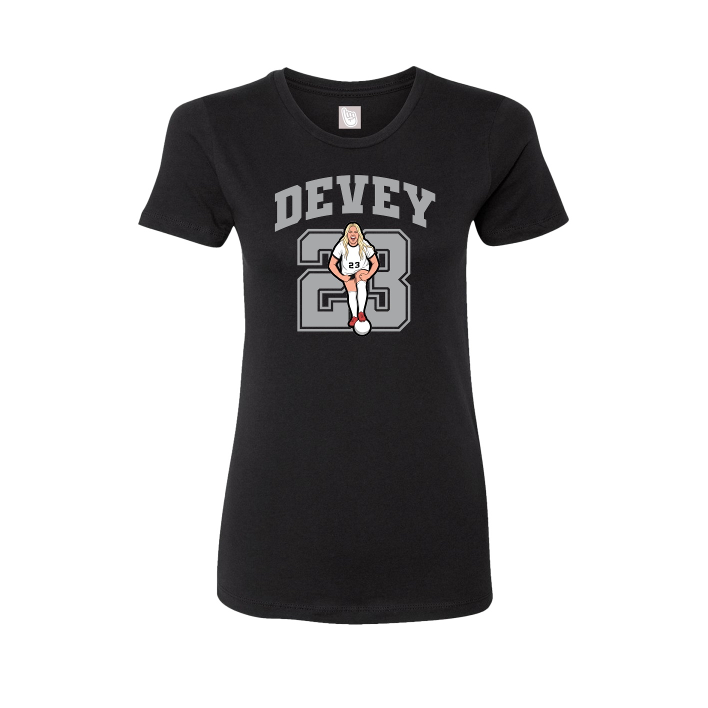 Fitted Women's Tee — Number in Black