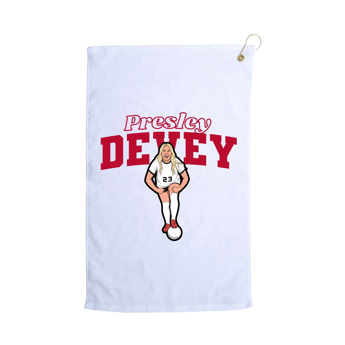 Golf Towel — Name Arch in White