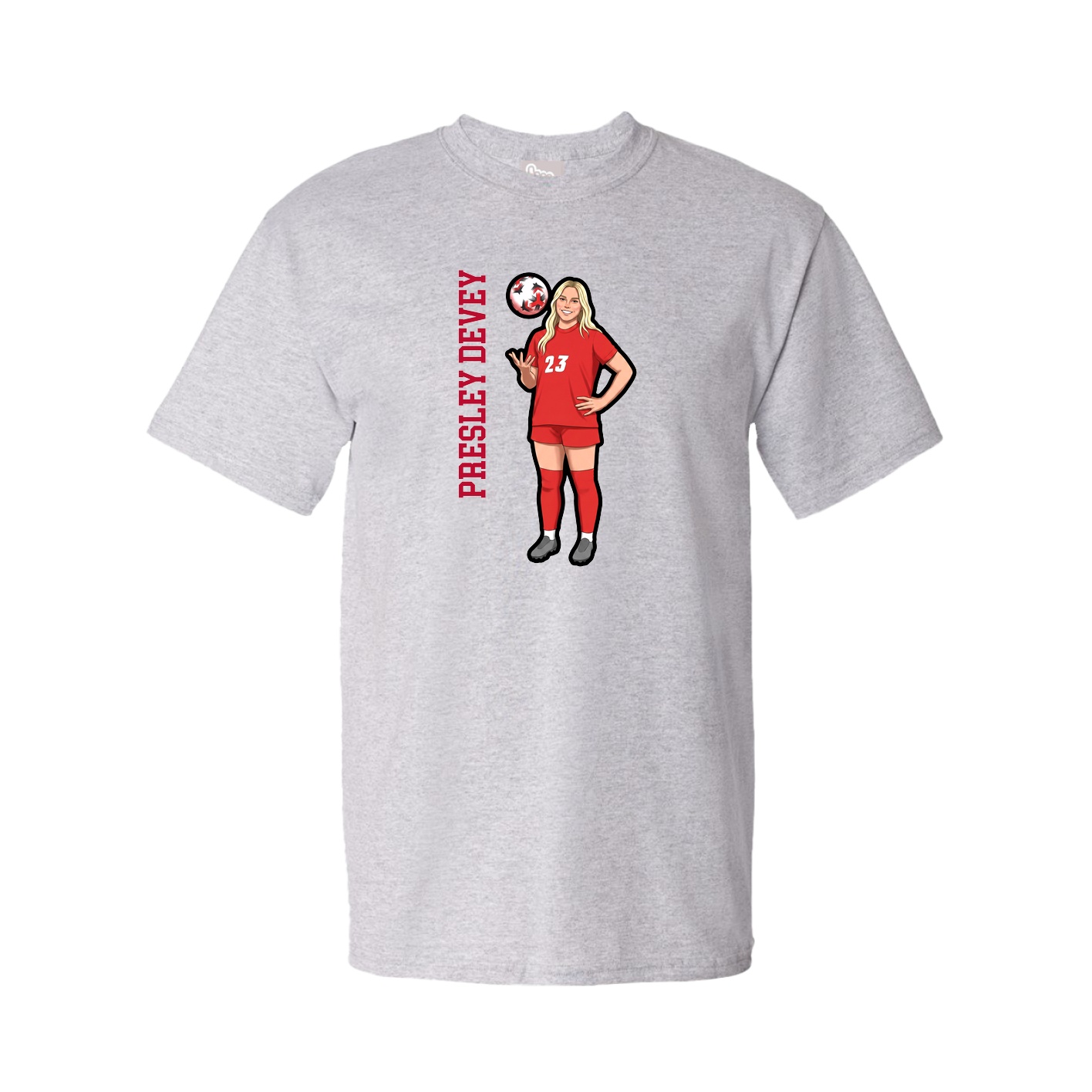 Youth Tee — Name Vertical in Grey