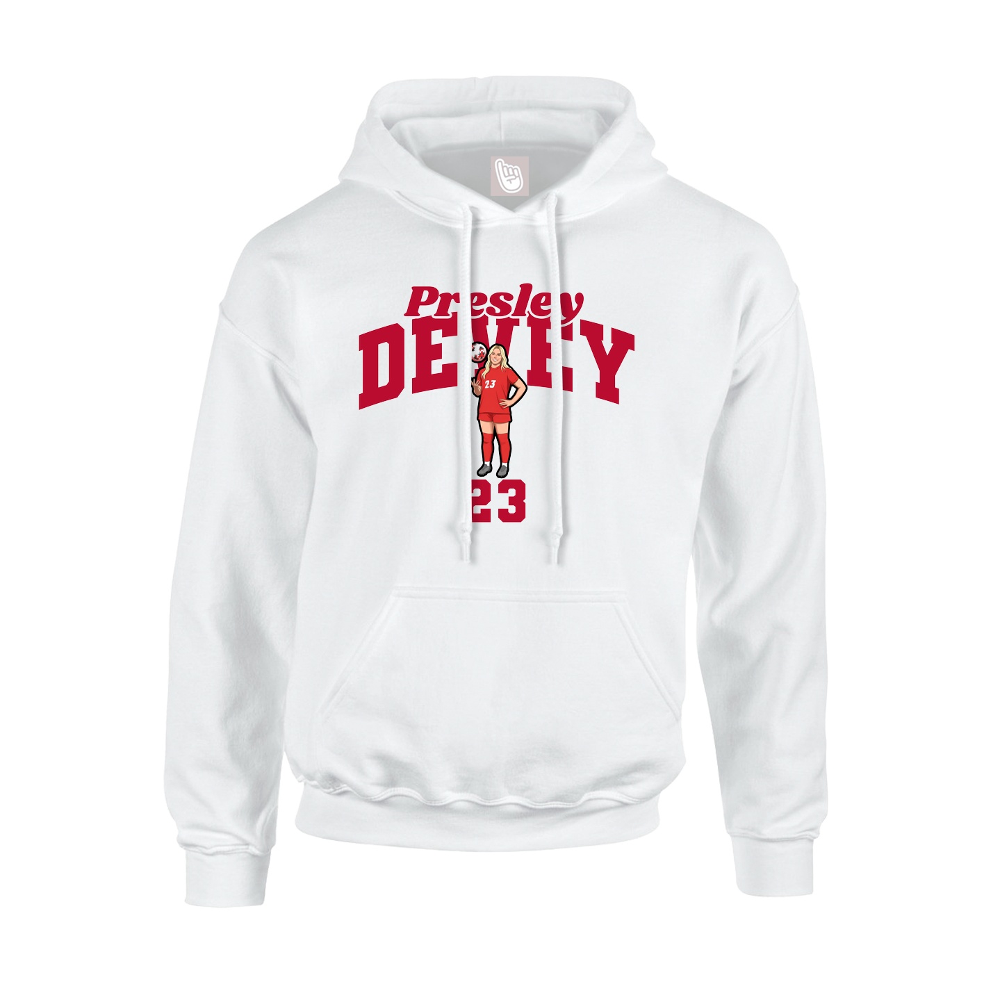 Youth Hoodie — Signature Arch in White