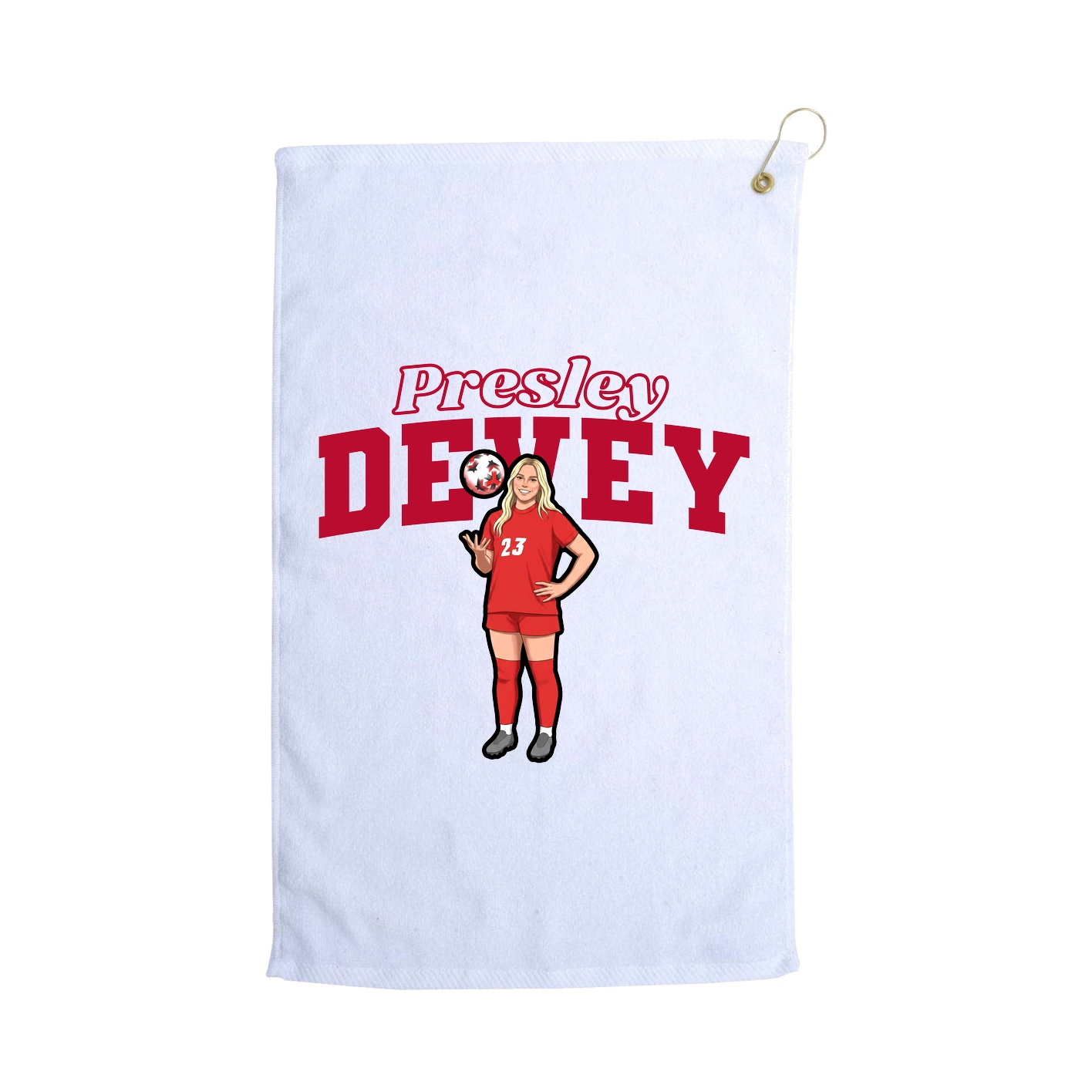 Golf Towel — Name Arch in White