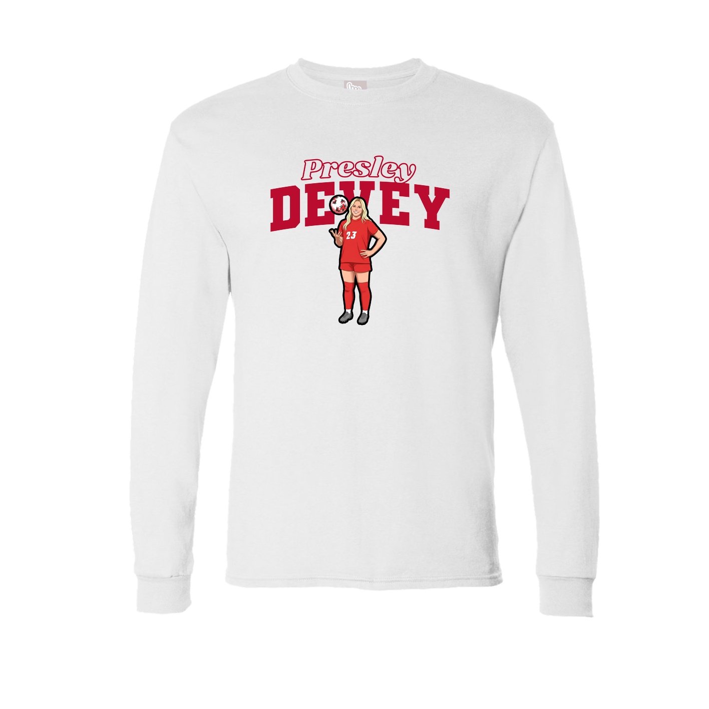 Long Sleeve Tee — Name Arch in White