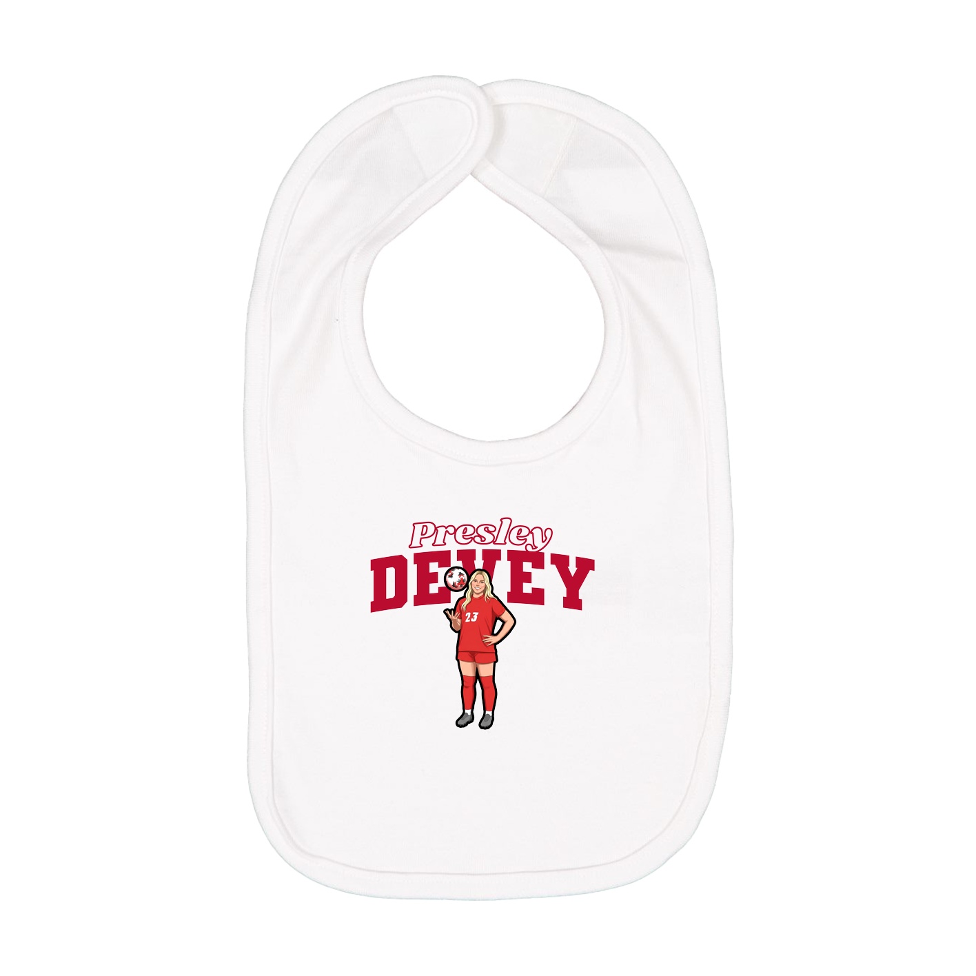 Infant Bib — Name Arch in White
