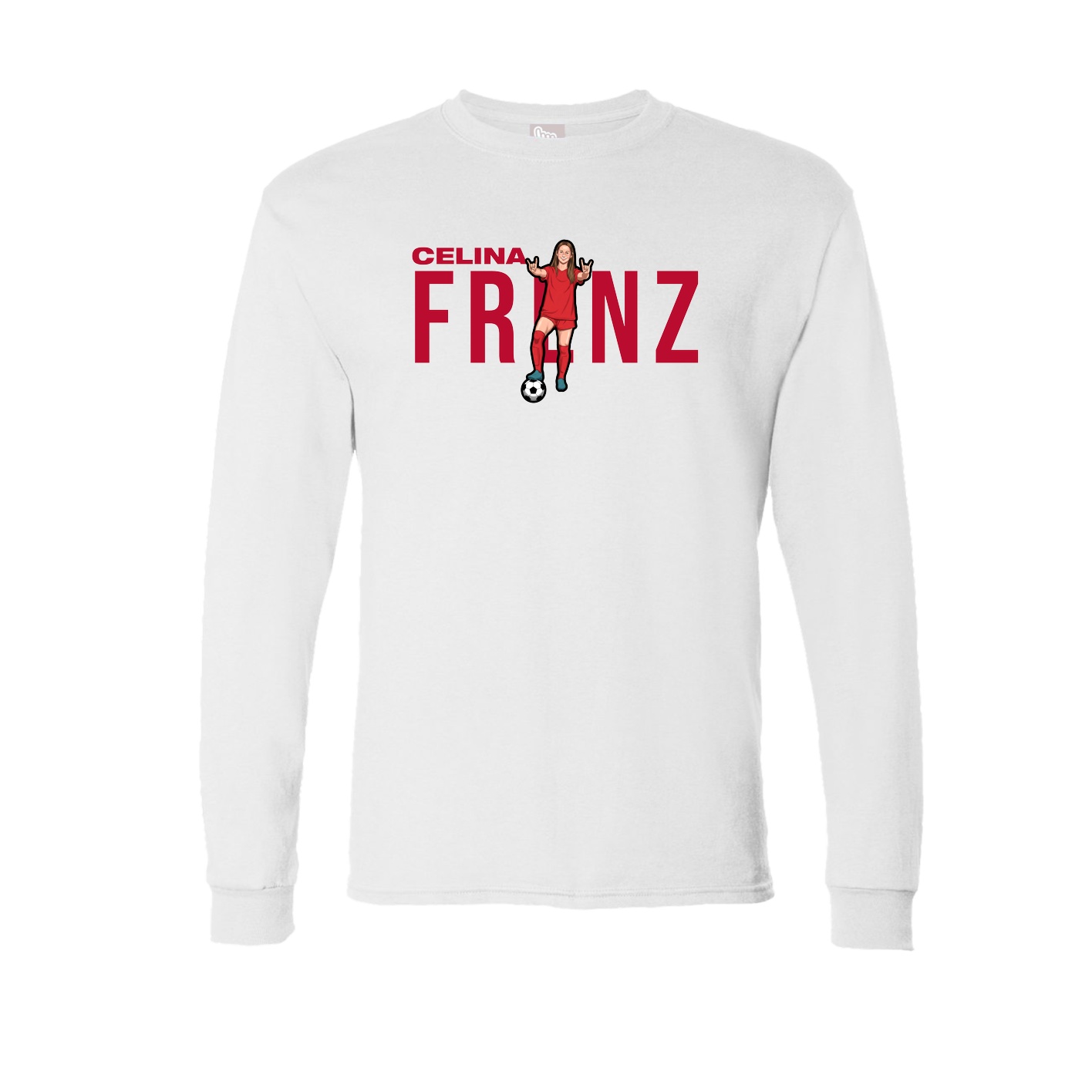 Long Sleeve Tee — Player Name in White