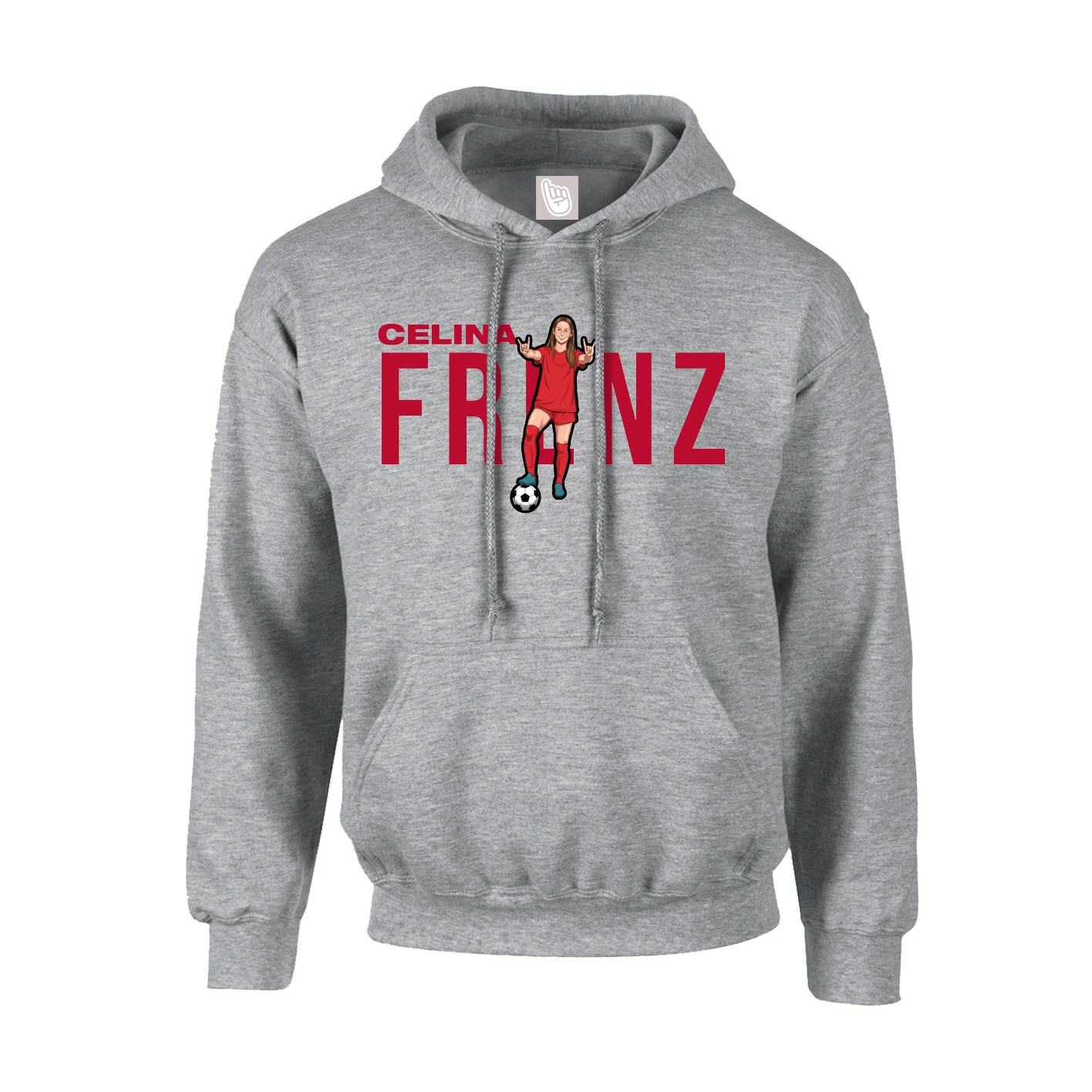 Youth Hoodie — Player Name in Grey