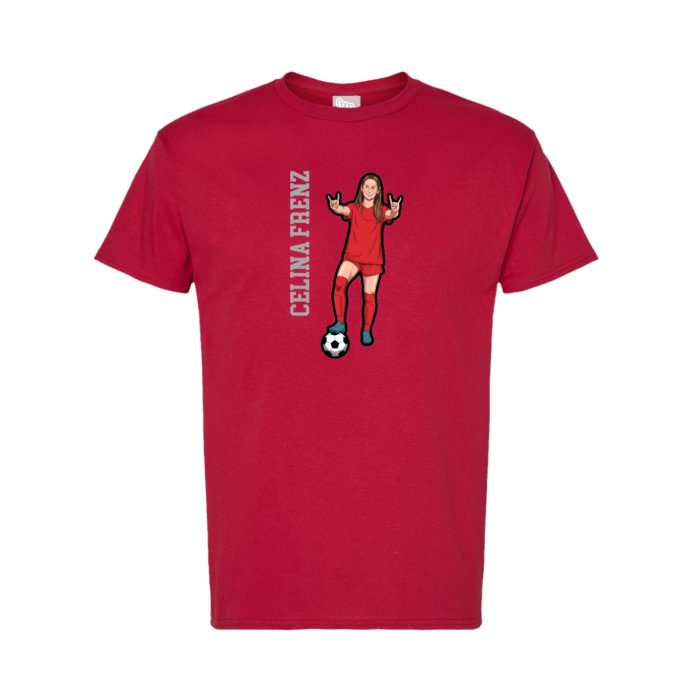 Tee — Name Vertical in Crimson