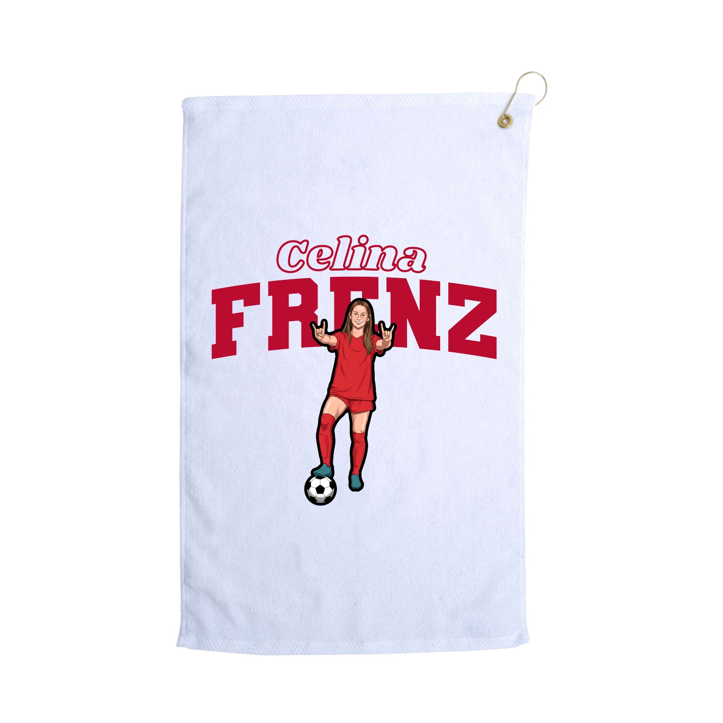 Golf Towel — Name Arch in White