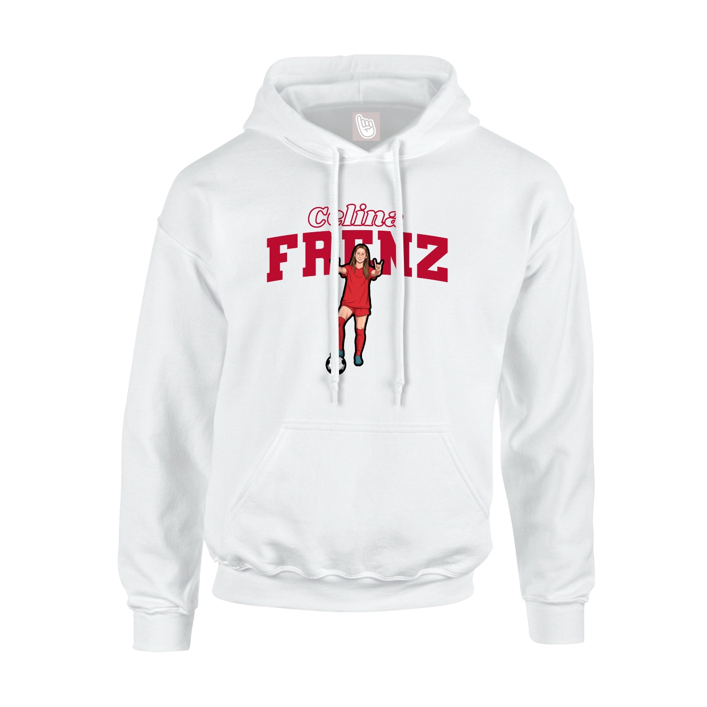 Youth Hoodie — Name Arch in White