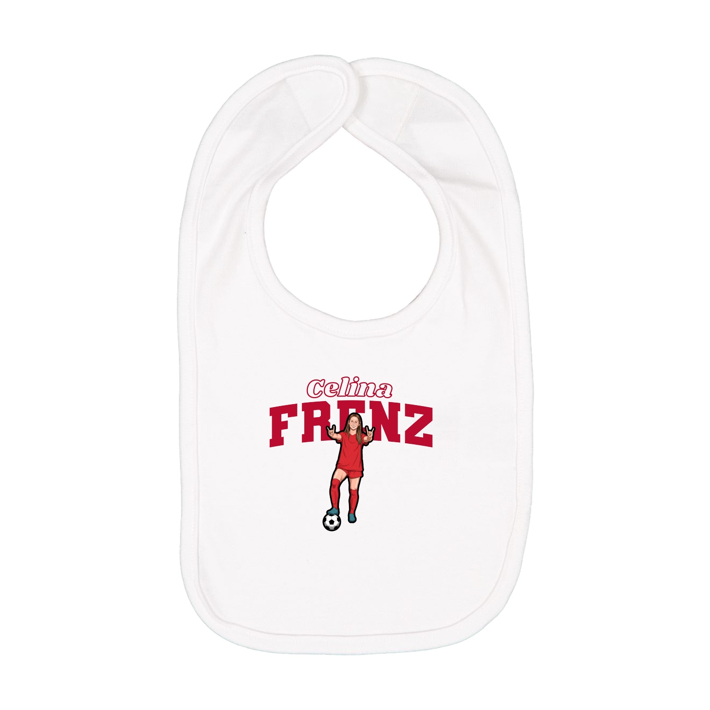 Infant Bib — Name Arch in White