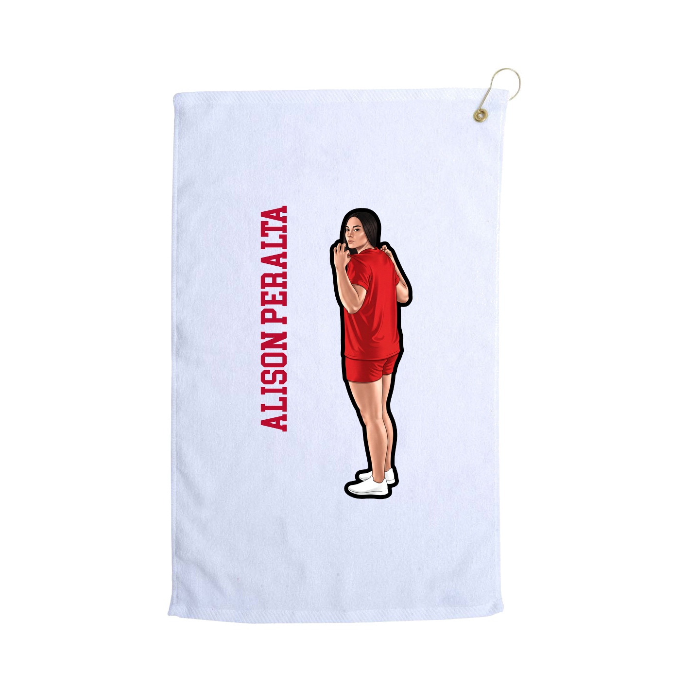 Golf Towel — Name Vertical in White