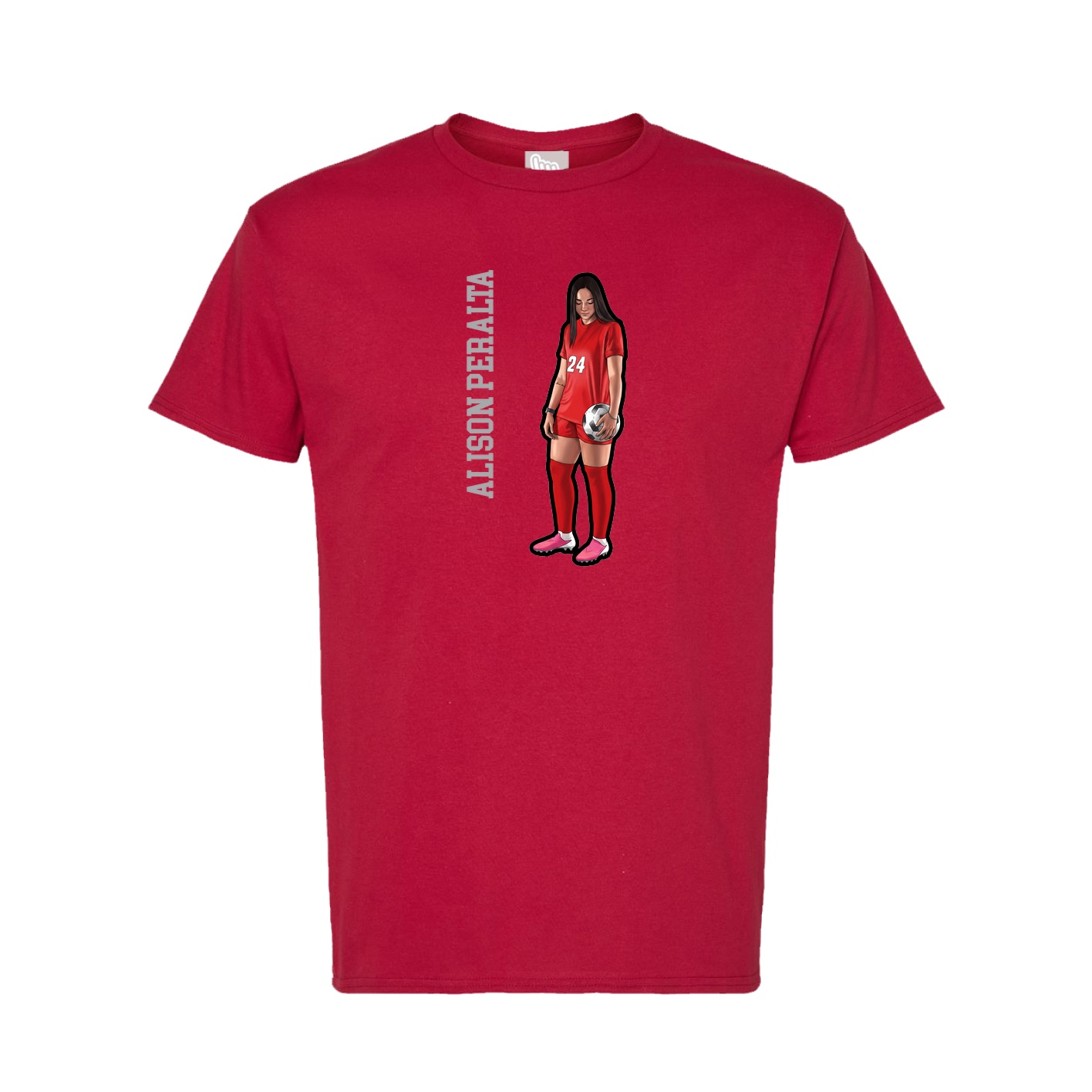 Tee — Name Vertical in Crimson