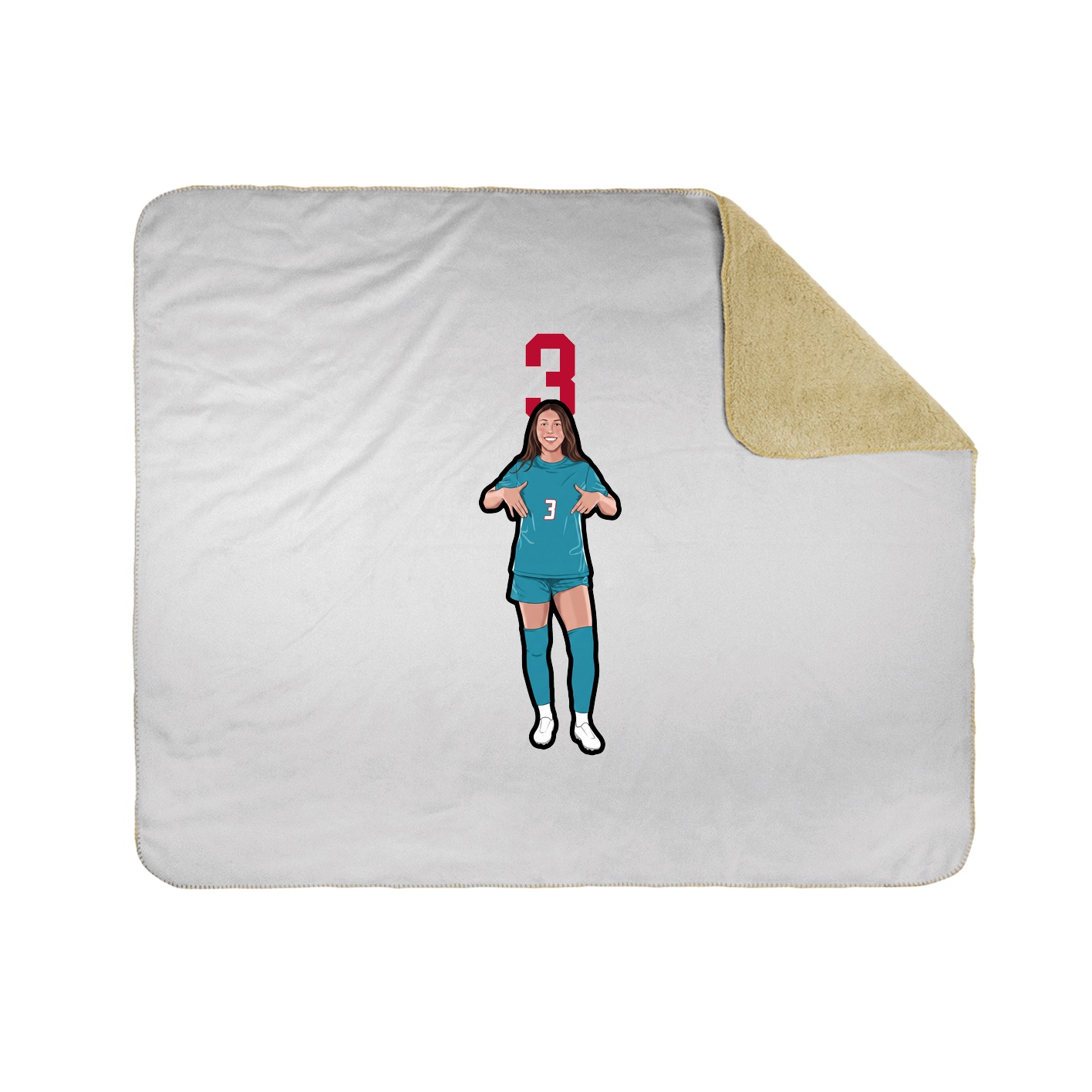 Throw Blanket — Number Top in White