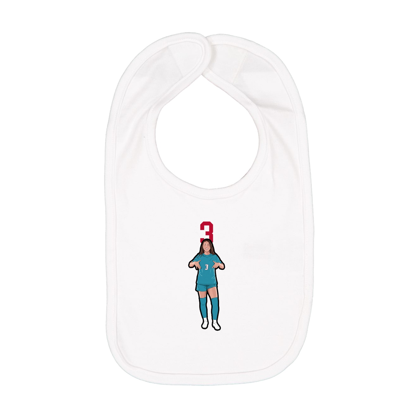 Infant Bib — Number Top in White