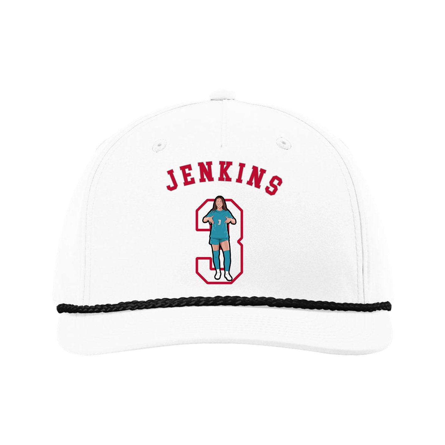 Five-Panel Classic Rope Cap — Shirsey Arch in White