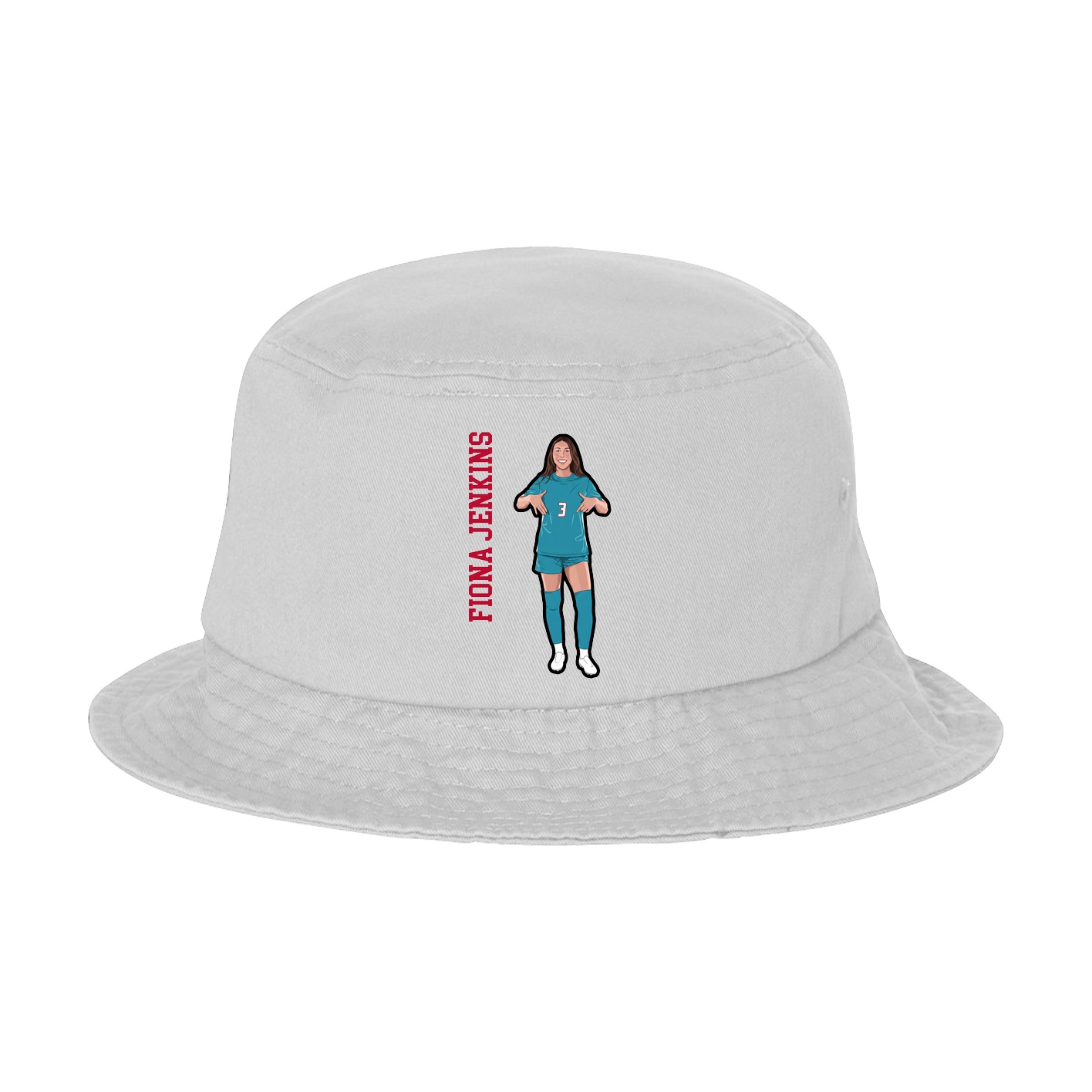 Bucket Cap — Name Vertical in White