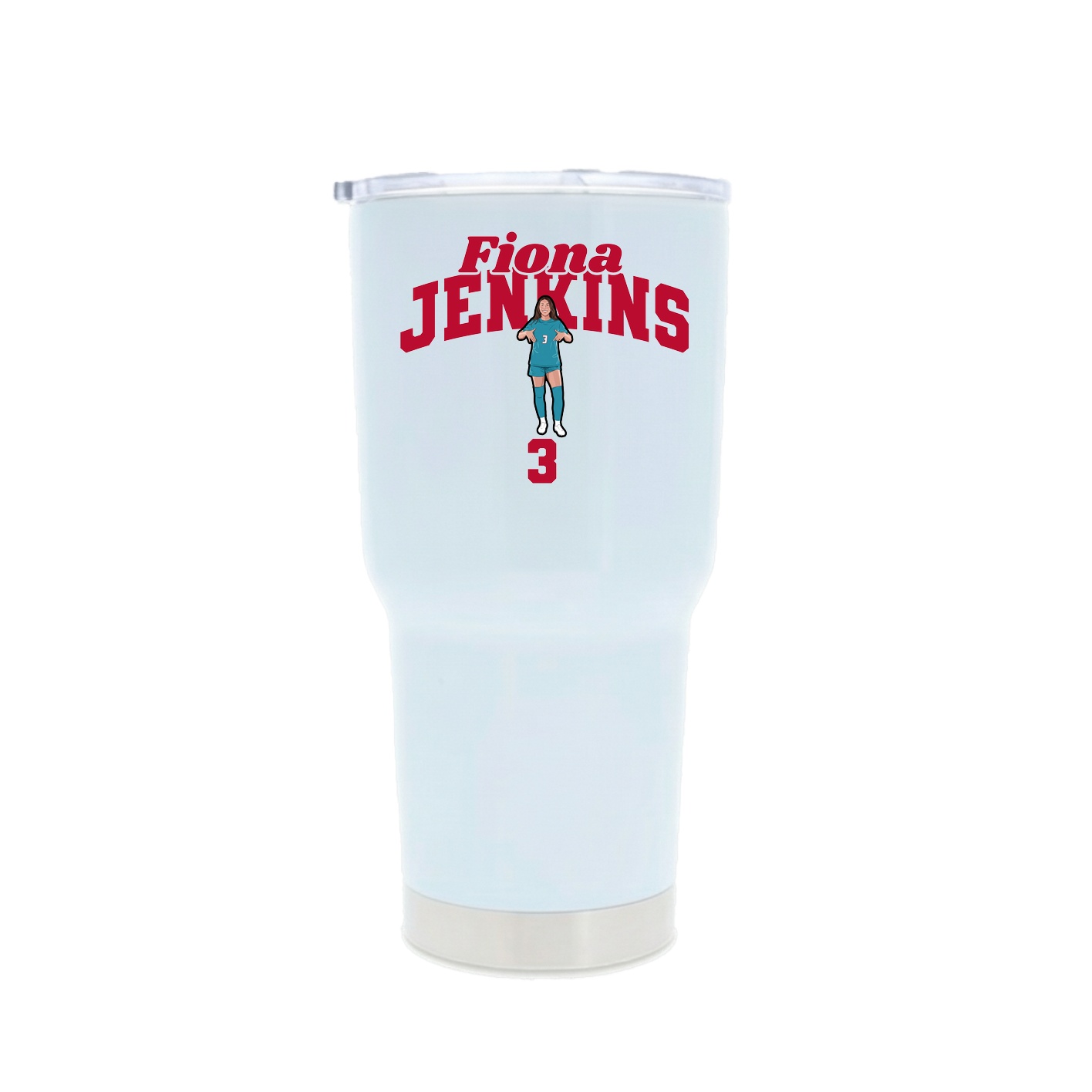 30oz Stainless Steel Tumbler — Signature Arch in White