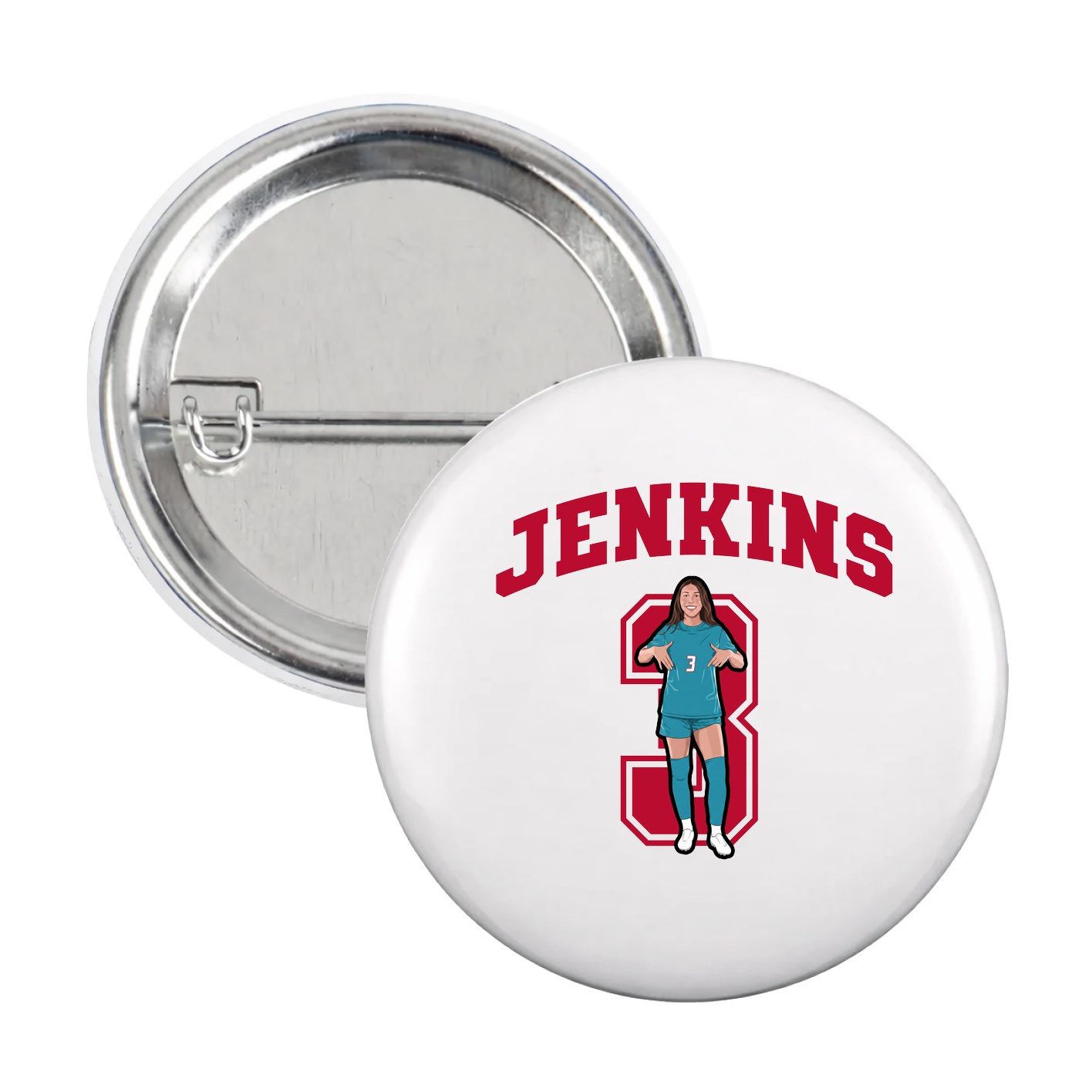 Game Day Button — Number in White