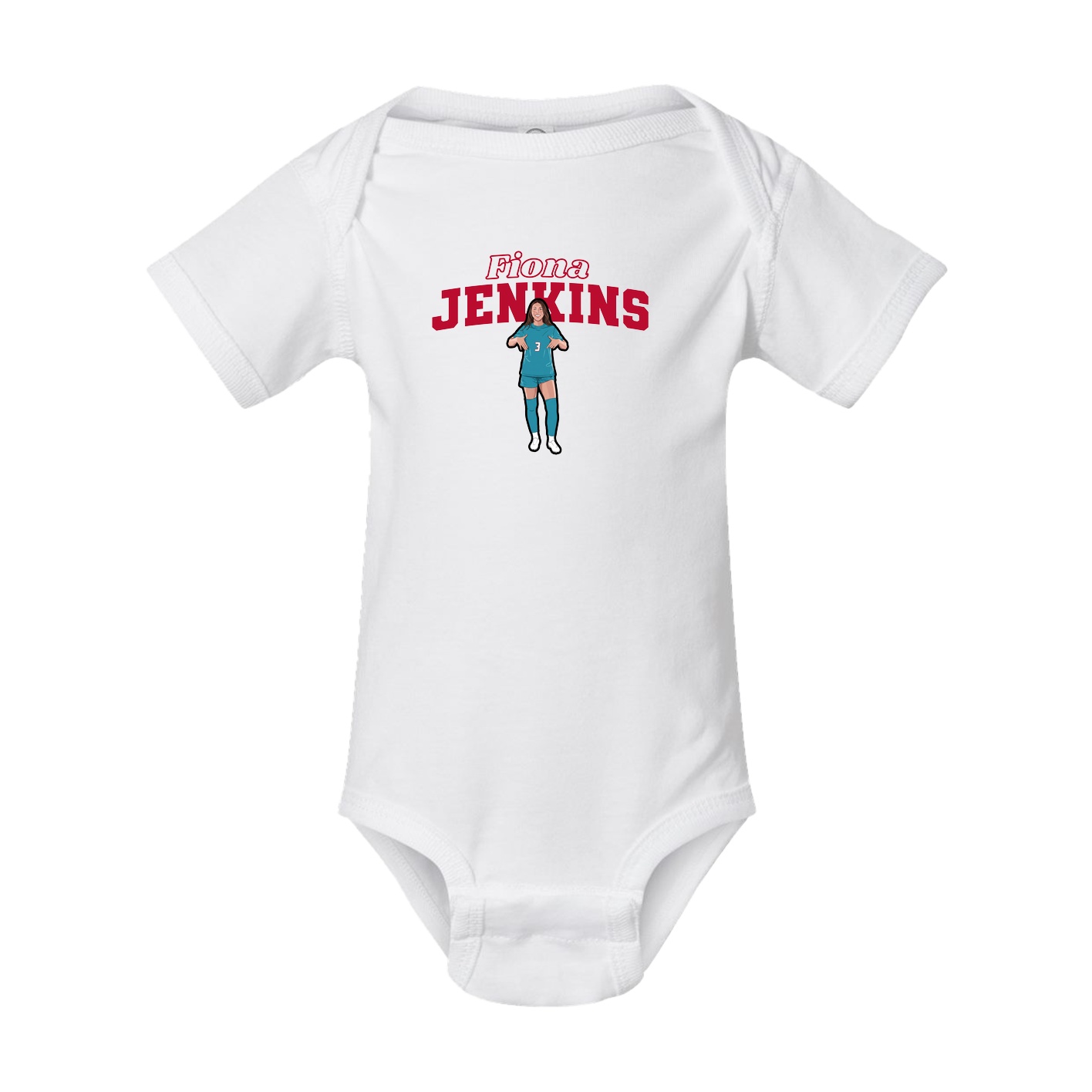 Baby Onesie — Name Arch in White