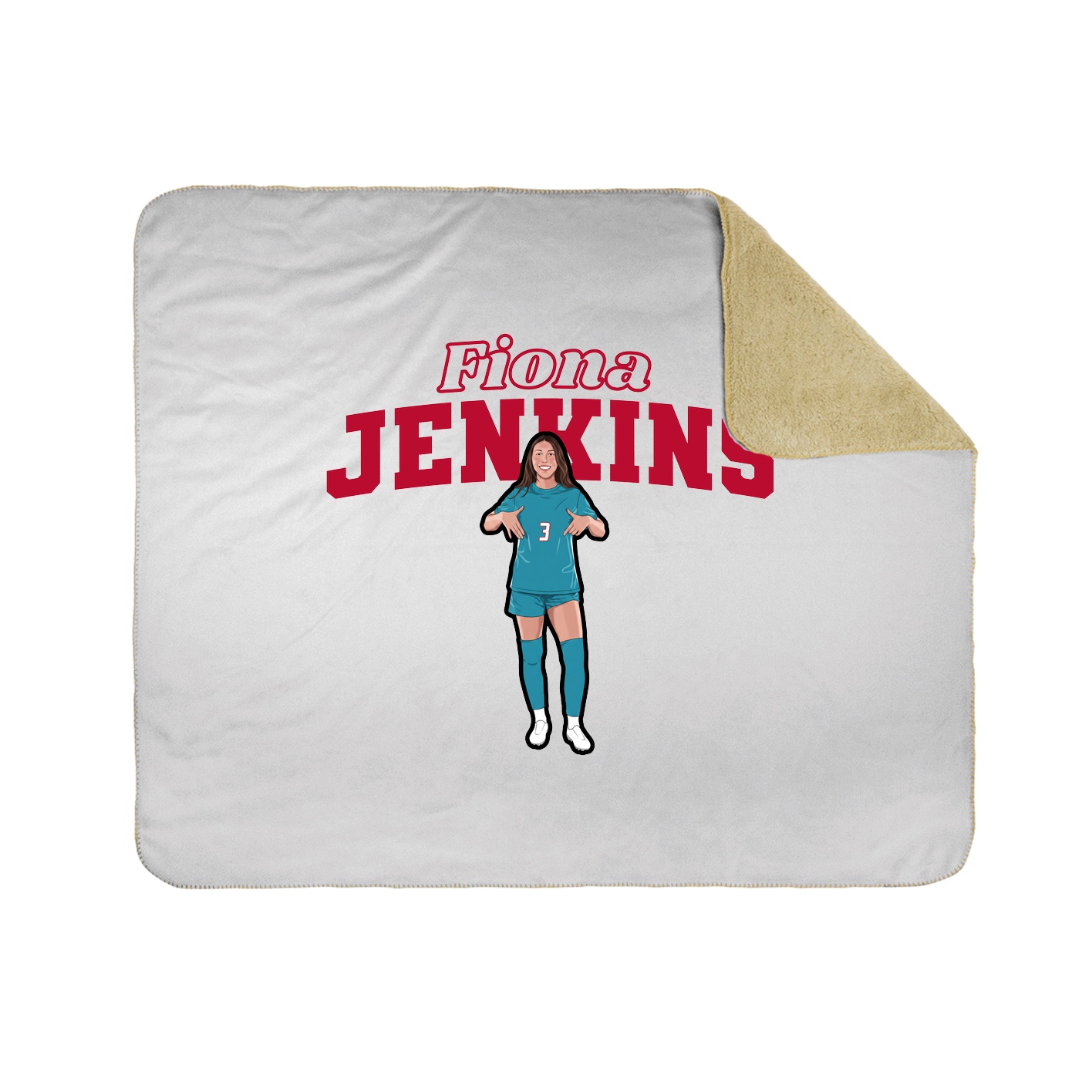 Throw Blanket — Name Arch in White