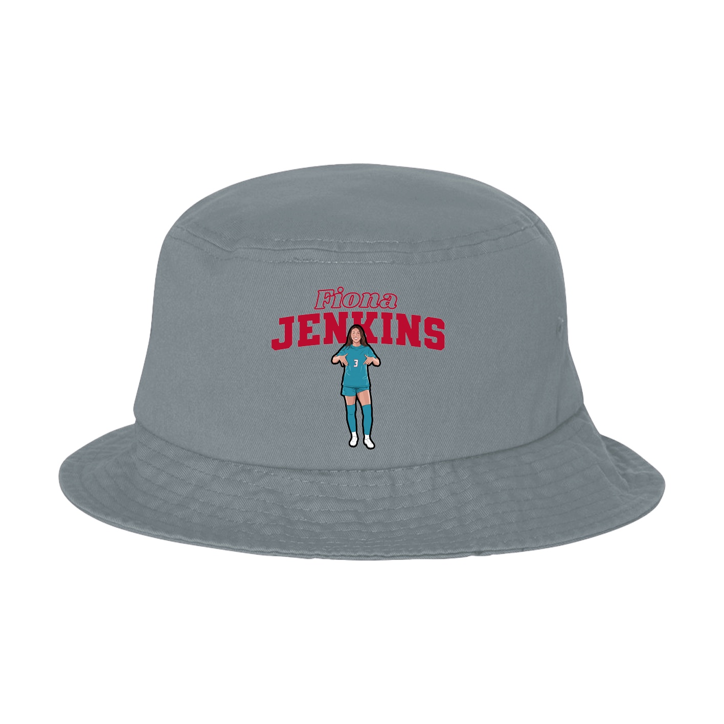 Bucket Cap — Name Arch in Grey