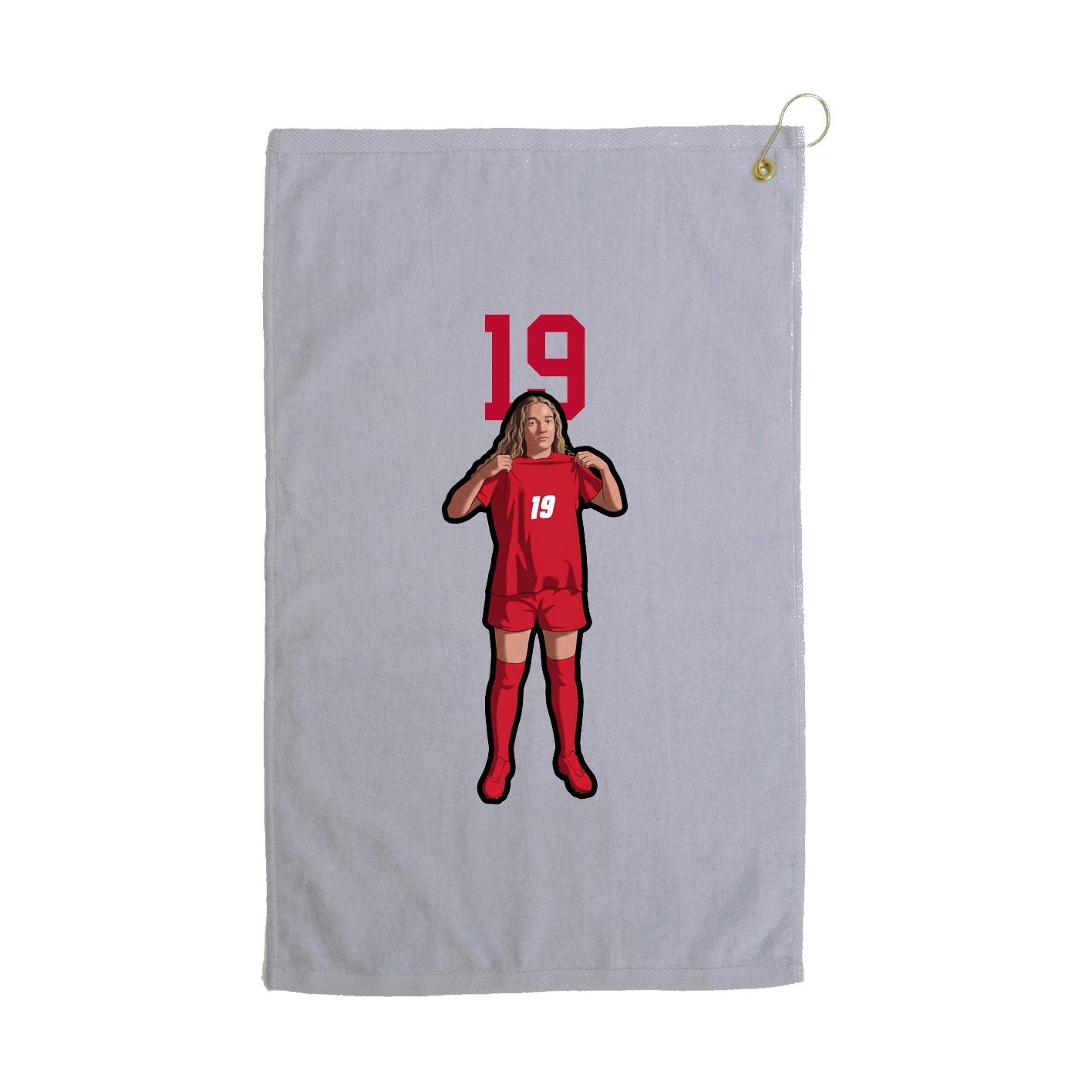 Golf Towel — Number Top in Grey