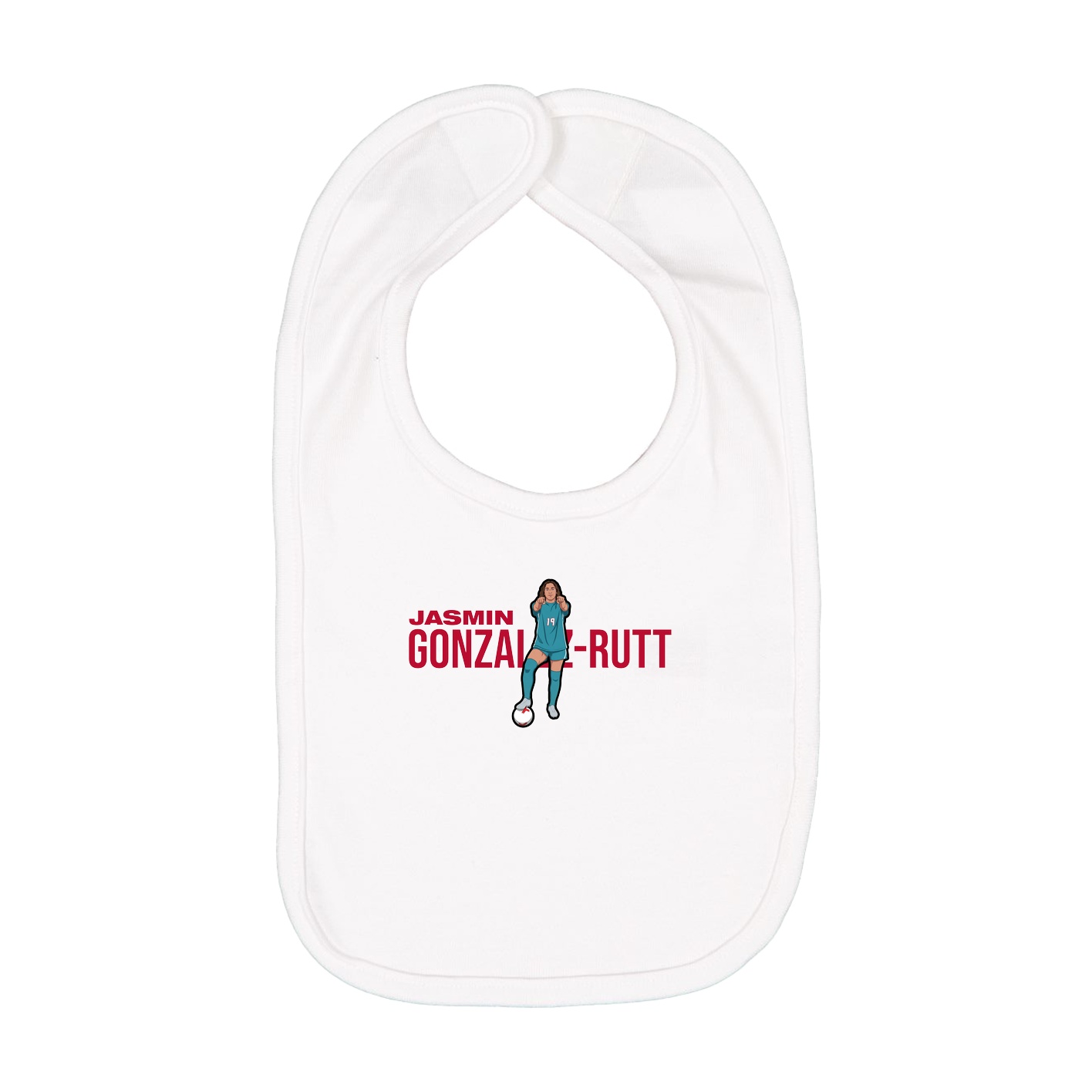 Infant Bib — Player Name in White