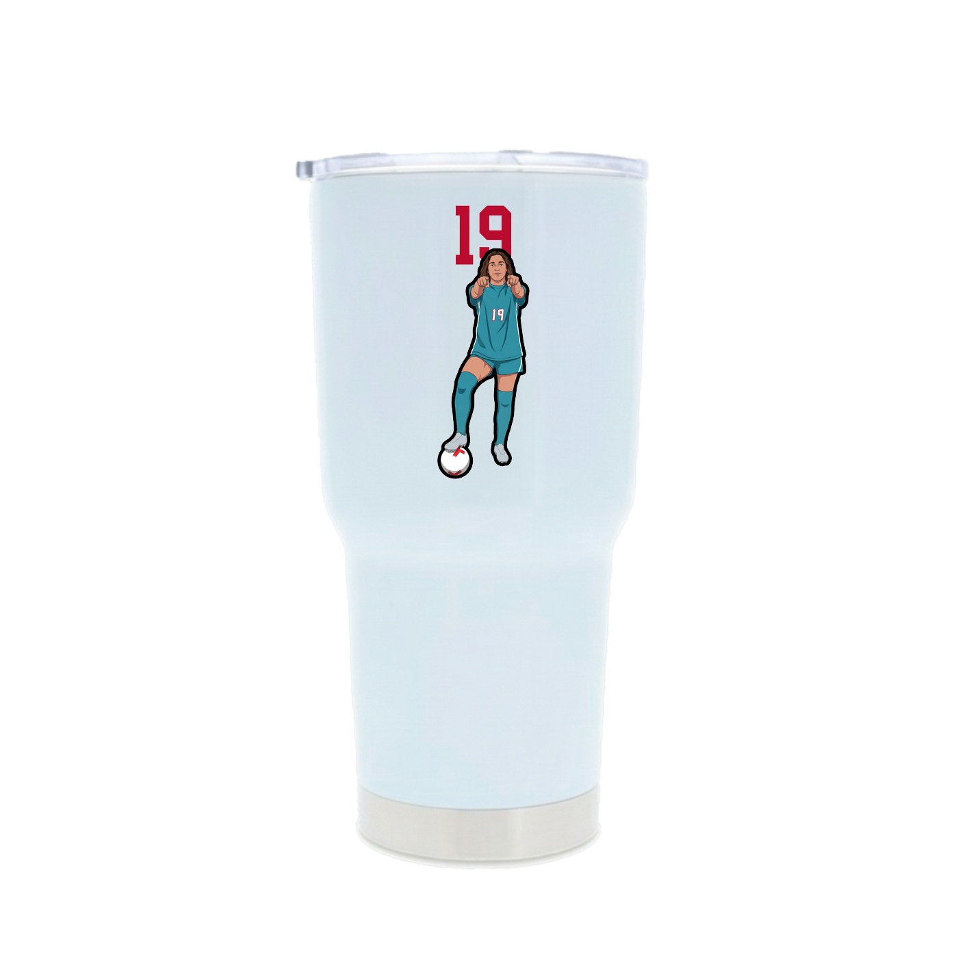 30oz Stainless Steel Tumbler — Number Top in White