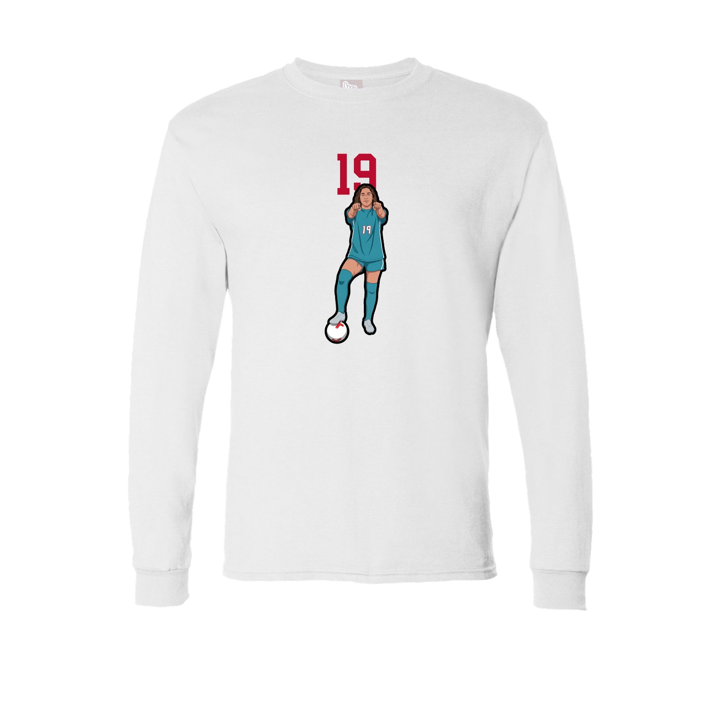 Long Sleeve Tee — Number Top in White