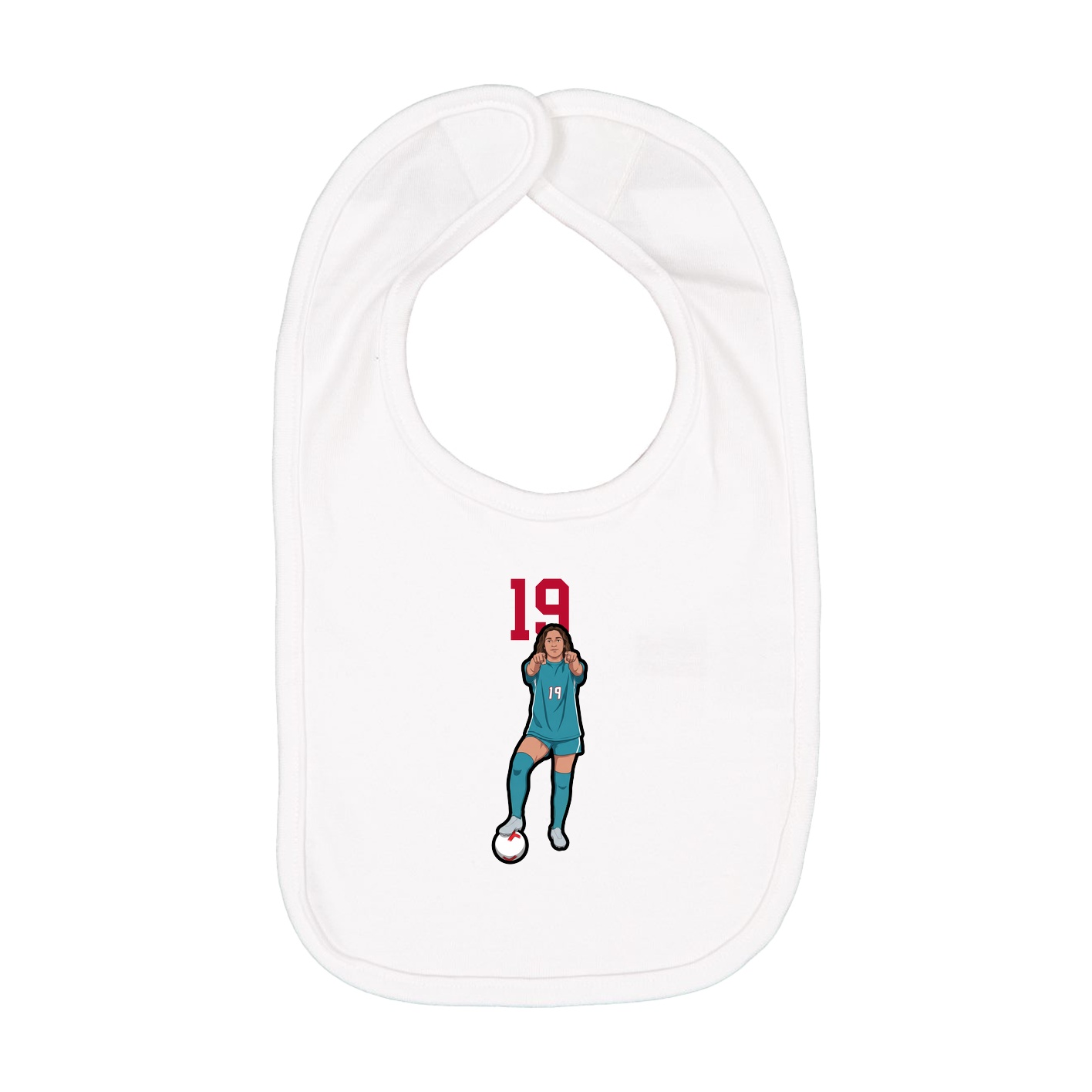Infant Bib — Number Top in White