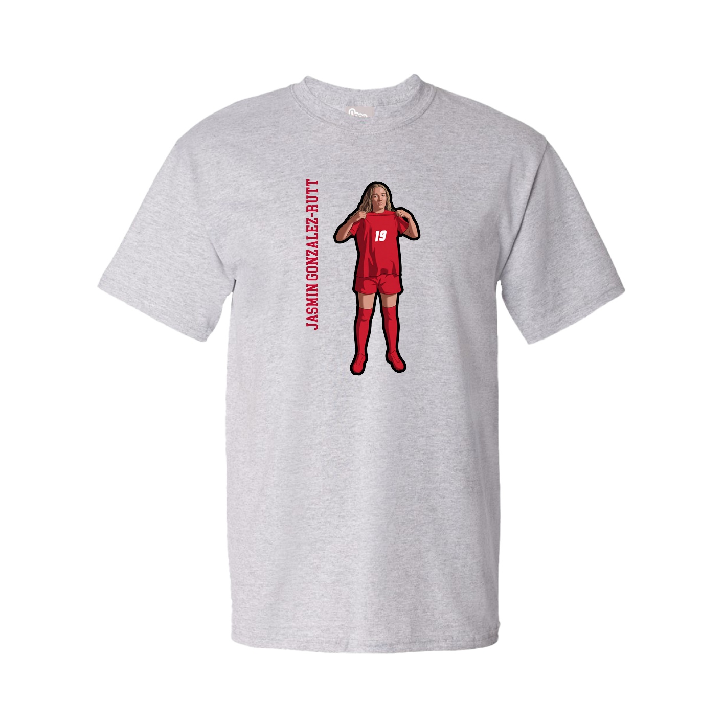 Youth Tee — Name Vertical in Grey