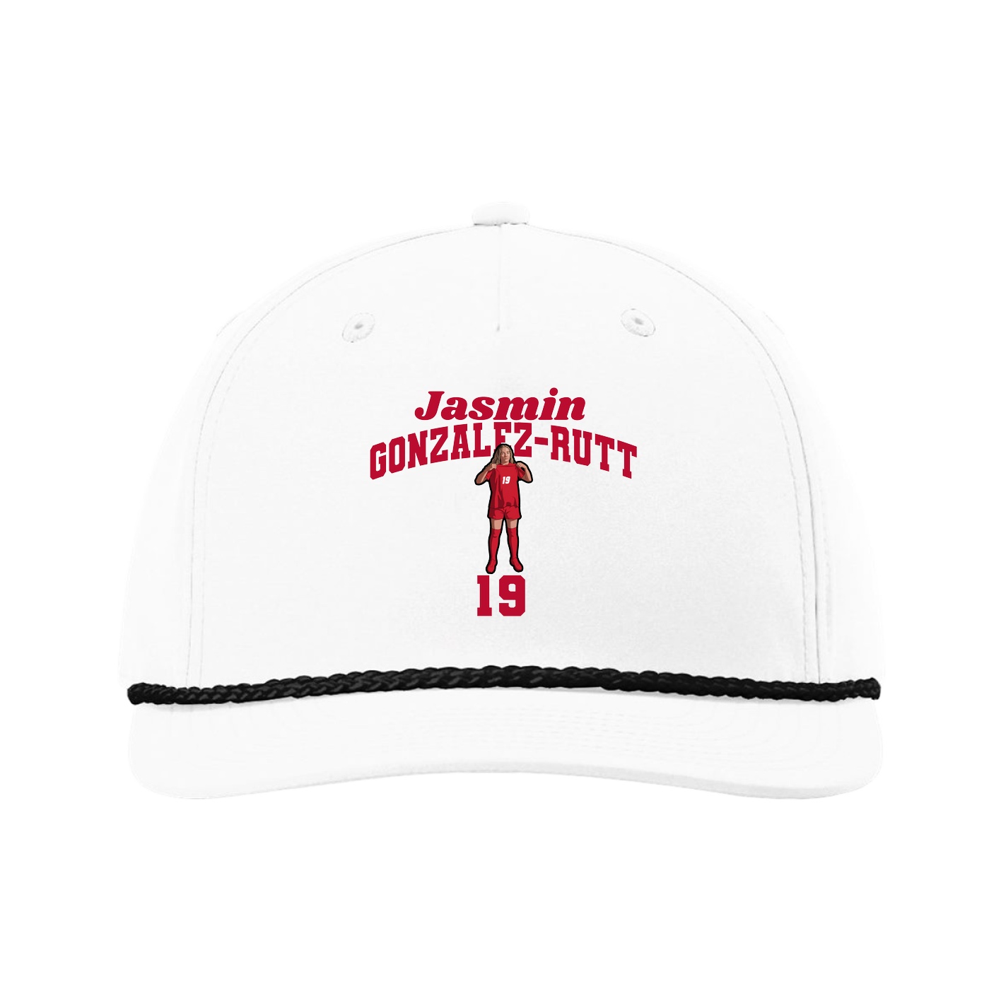 Five-Panel Classic Rope Cap — Signature Arch in White