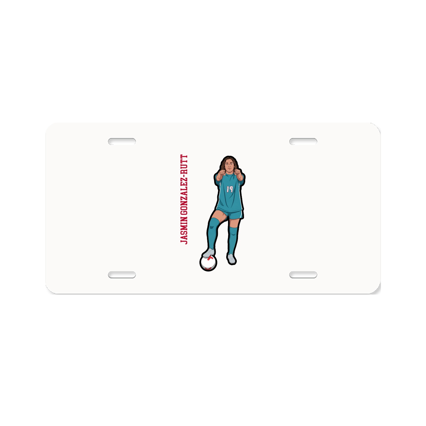 License Plate — Name Vertical in Classic