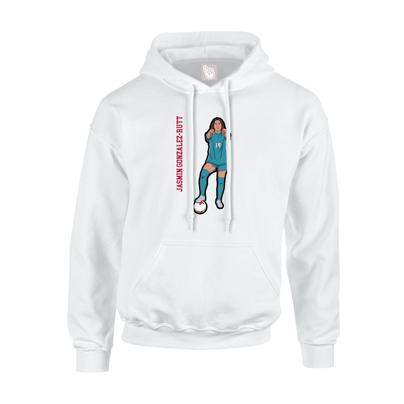 Hoodie — Name Vertical in White