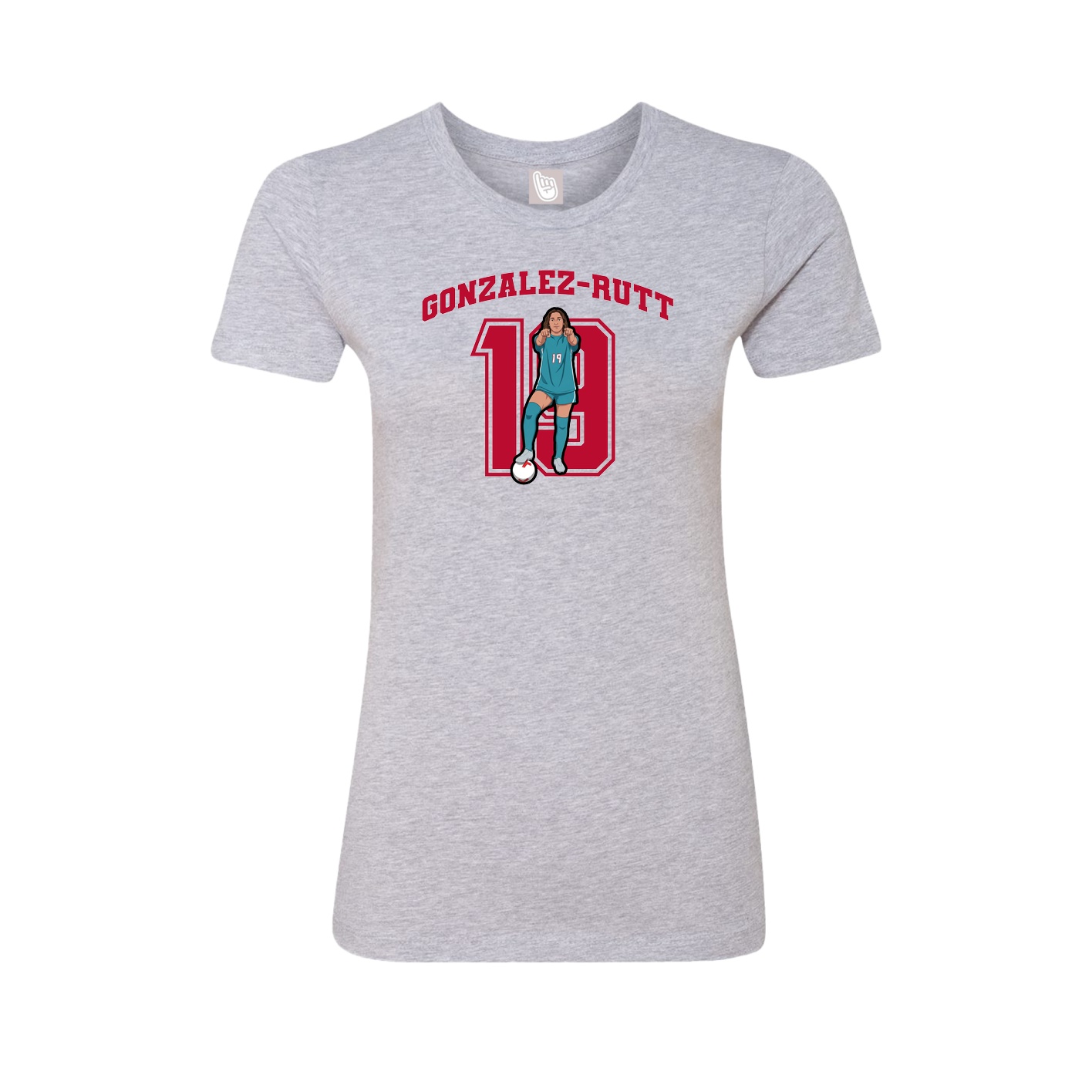 Fitted Women's Tee — Number in Grey