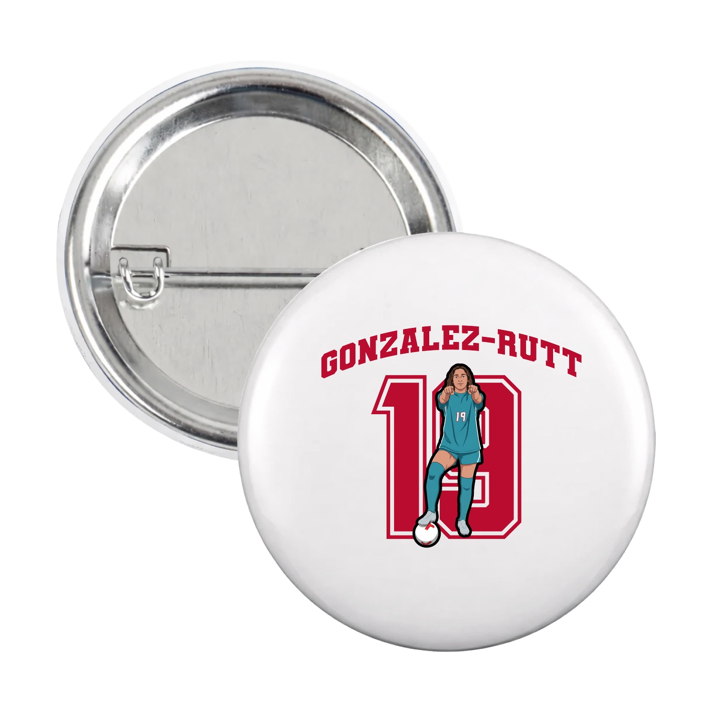 Game Day Button — Number in White