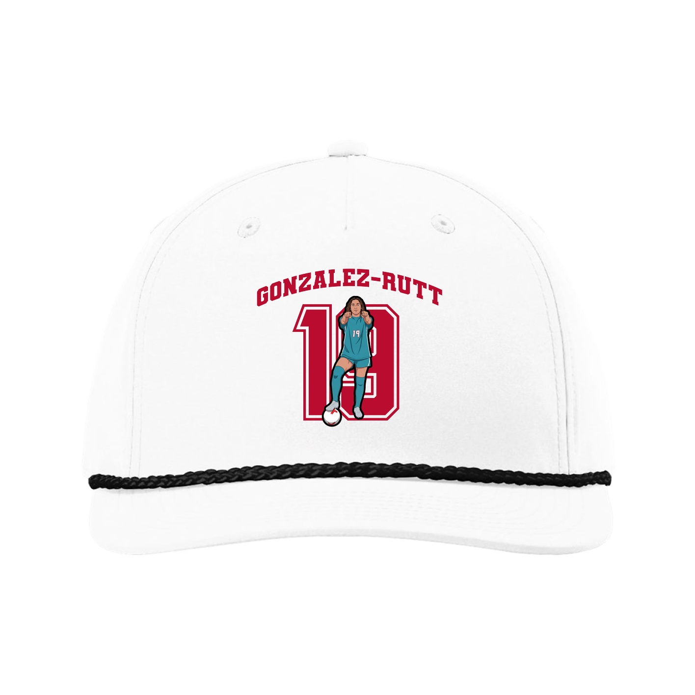Five-Panel Classic Rope Cap — Number in White