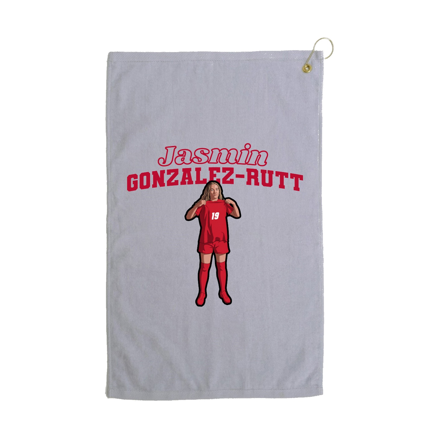 Golf Towel — Name Arch in Grey
