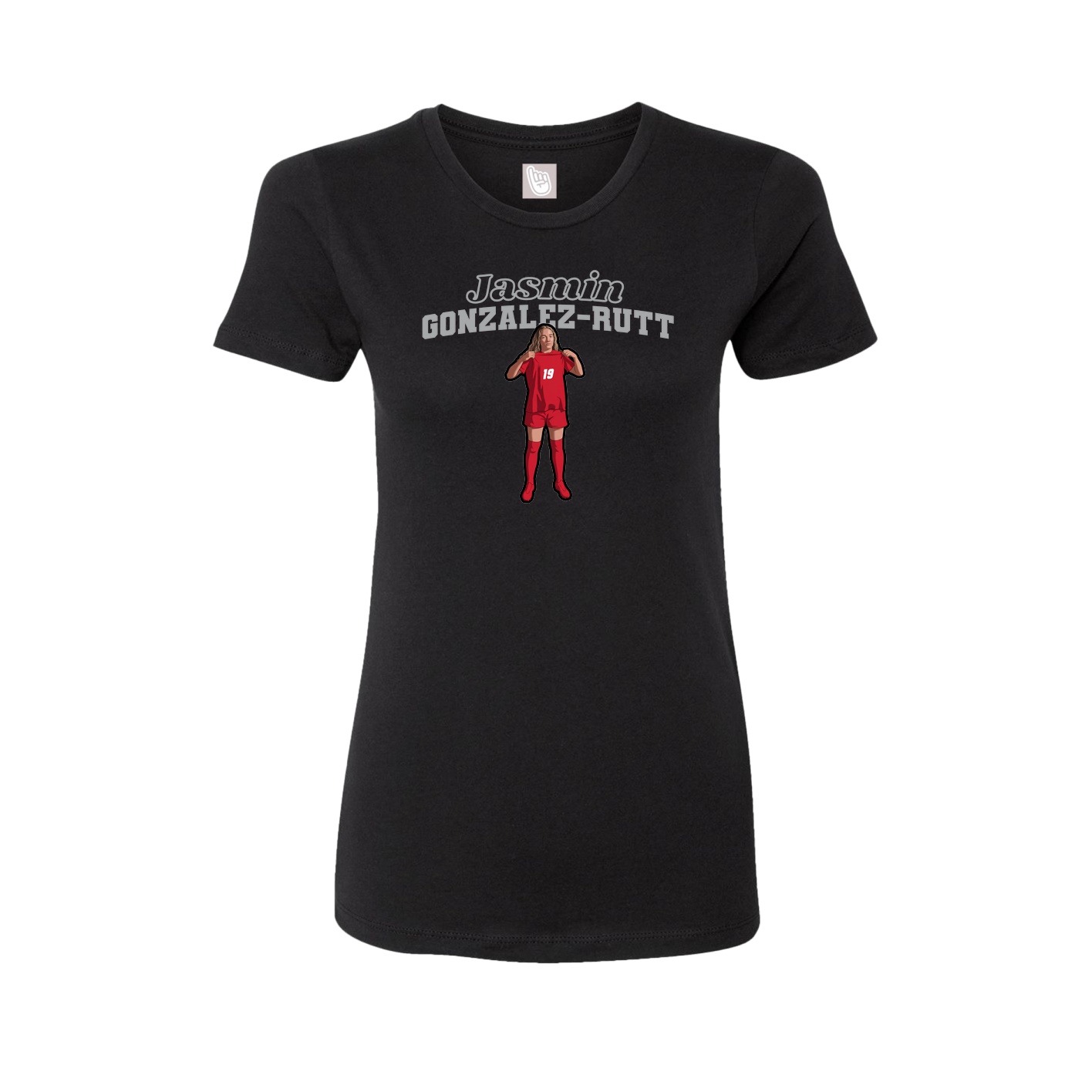 Fitted Women's Tee — Name Arch in Black