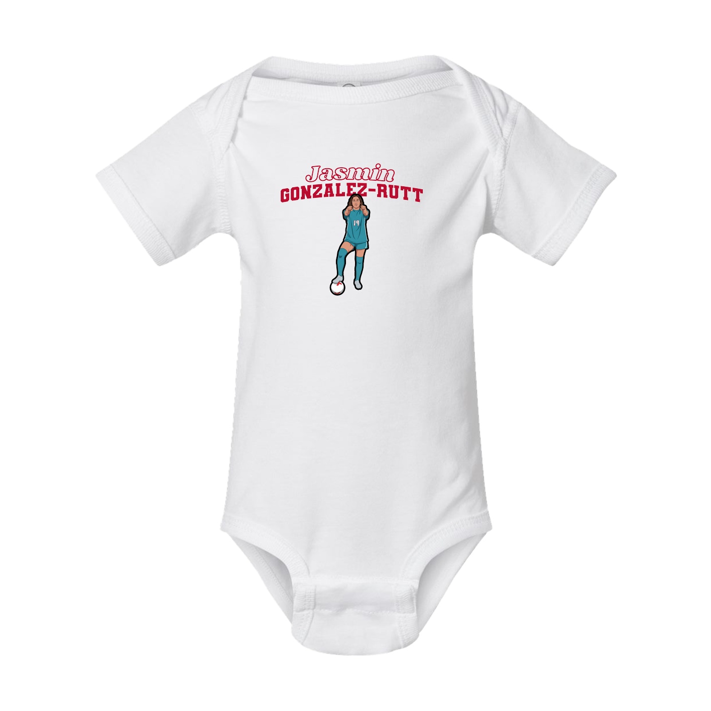Baby Onesie — Name Arch in White
