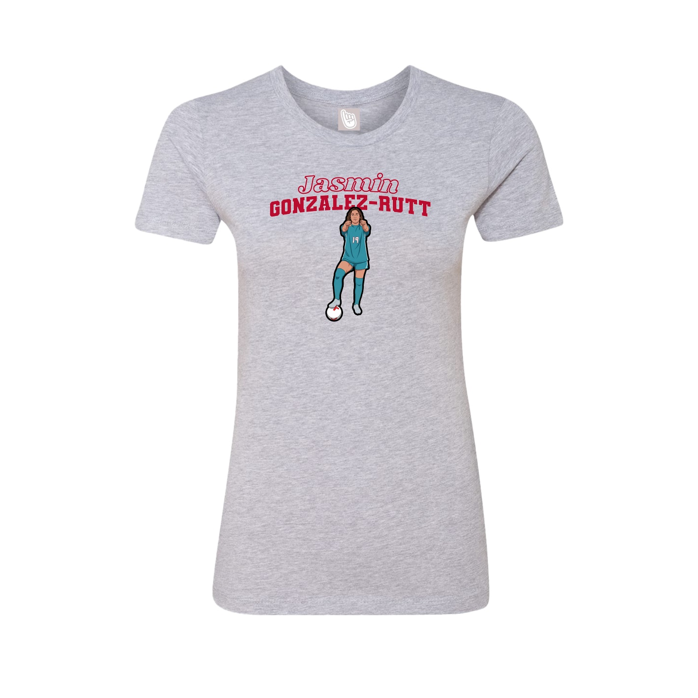 Fitted Women's Tee — Name Arch in Grey