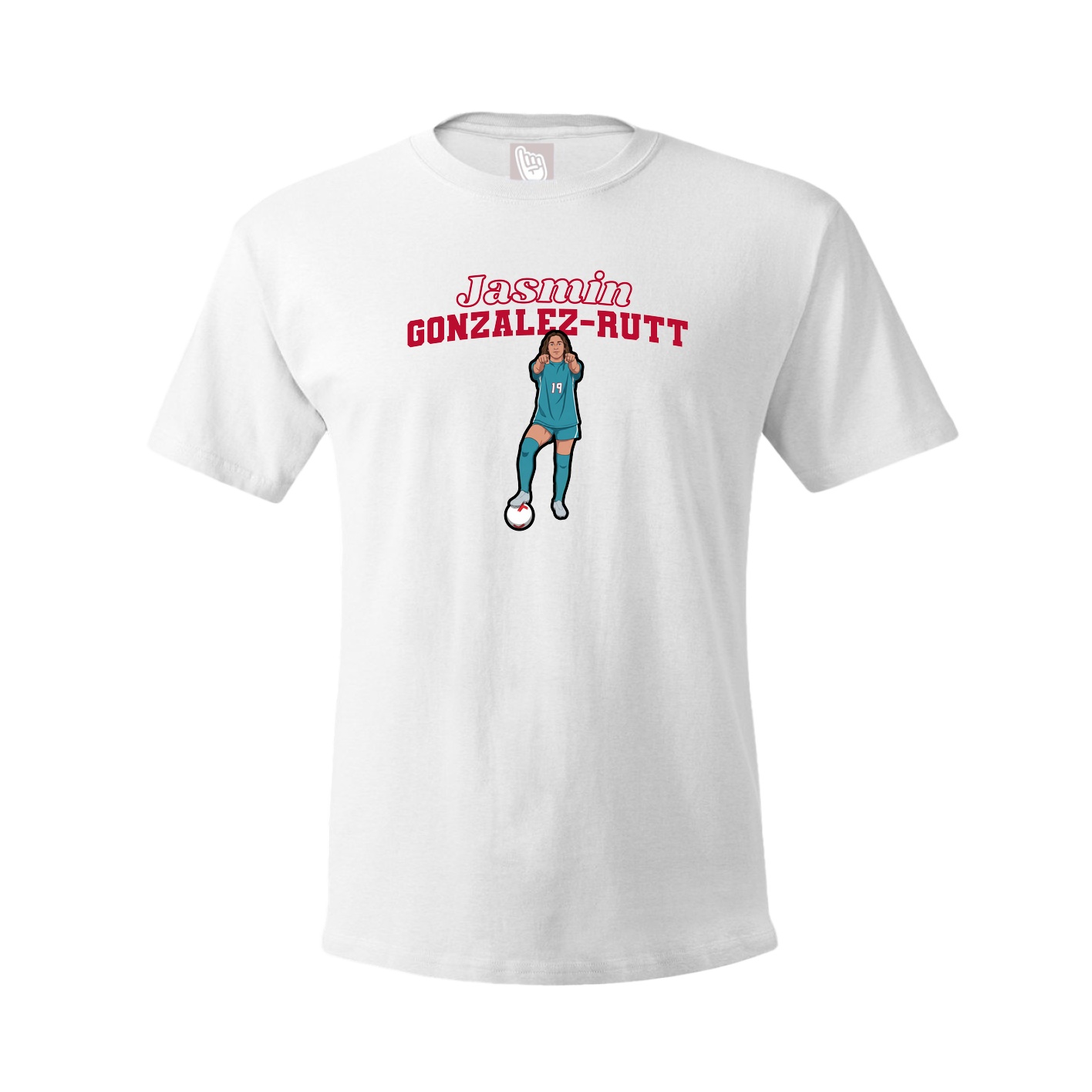Youth Tee — Name Arch in White