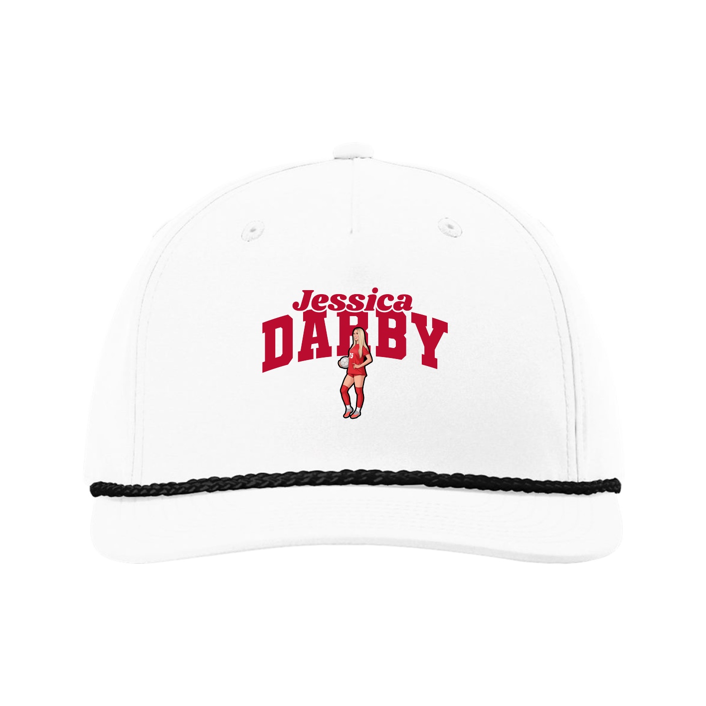 Five-Panel Classic Rope Cap — Signature Arch in White