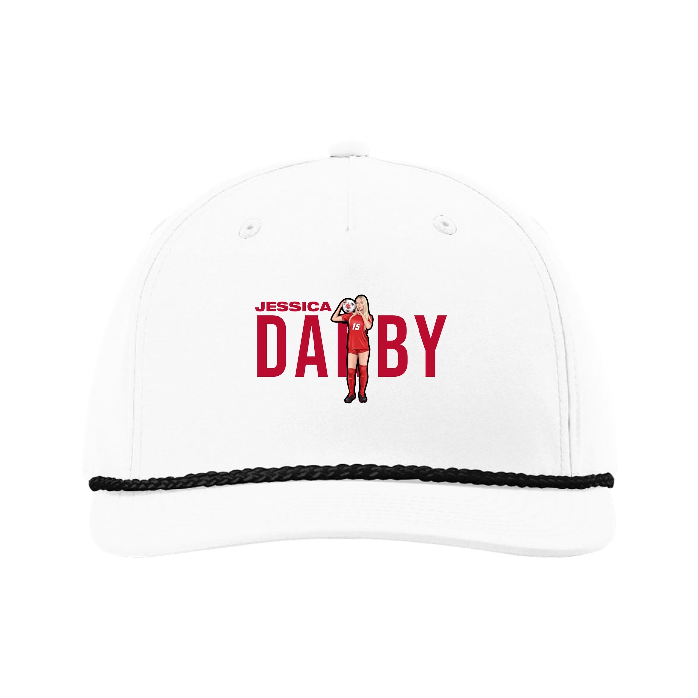 Five-Panel Classic Rope Cap — Player Name in White