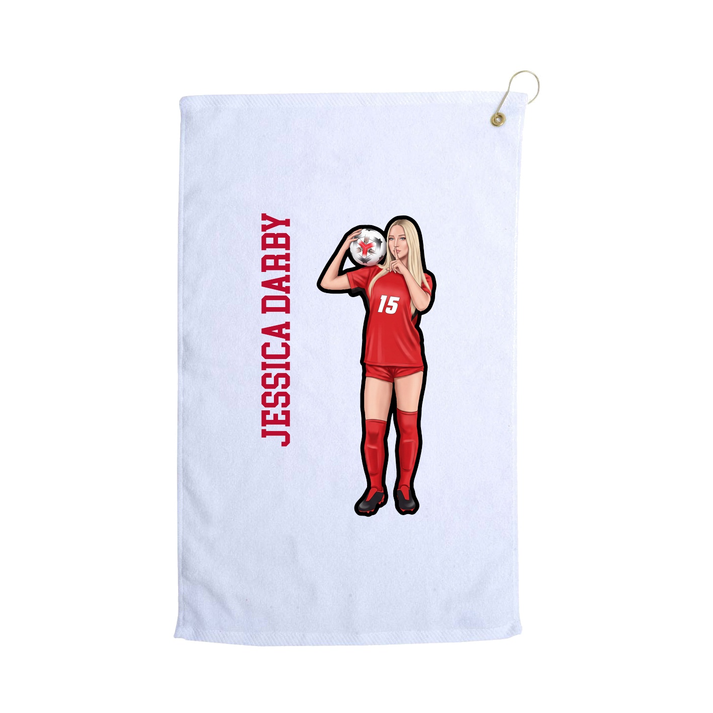Golf Towel — Name Vertical in White