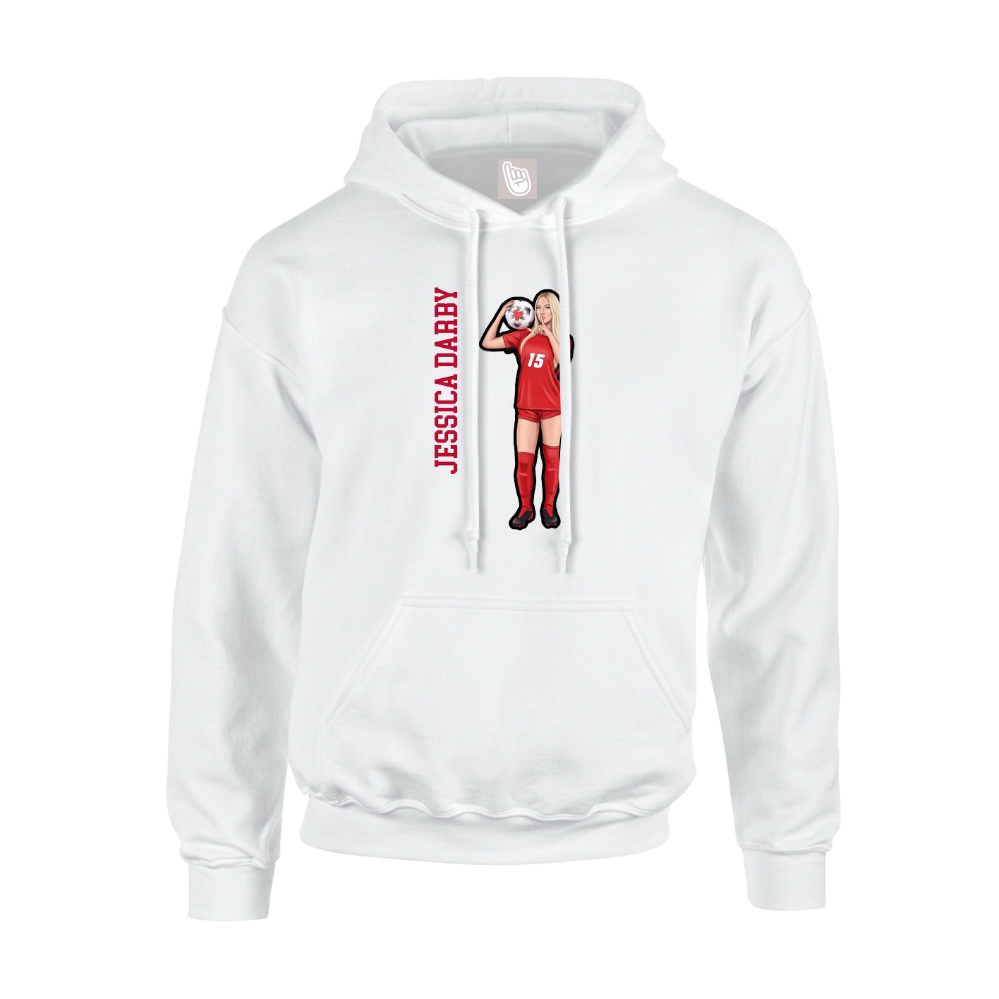 Hoodie — Name Vertical in White