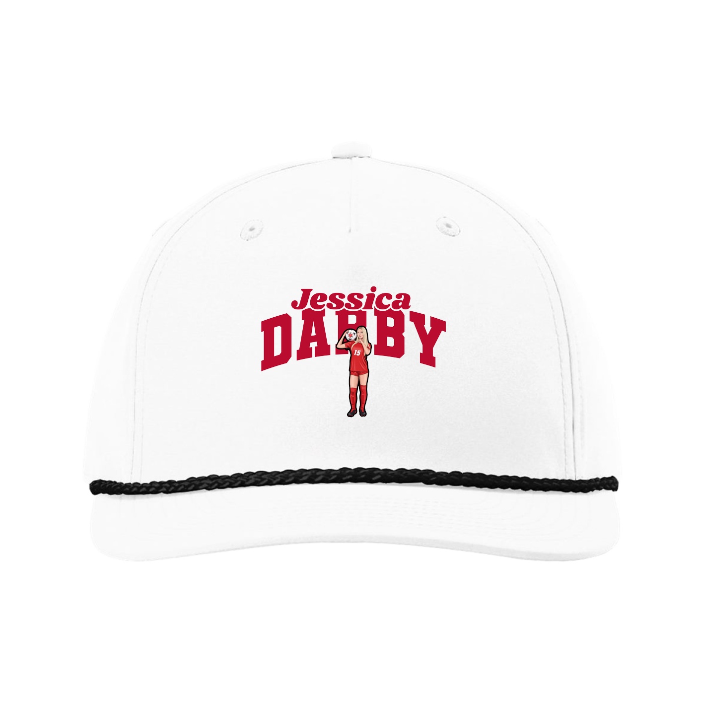 Five-Panel Classic Rope Cap — Signature Arch in White