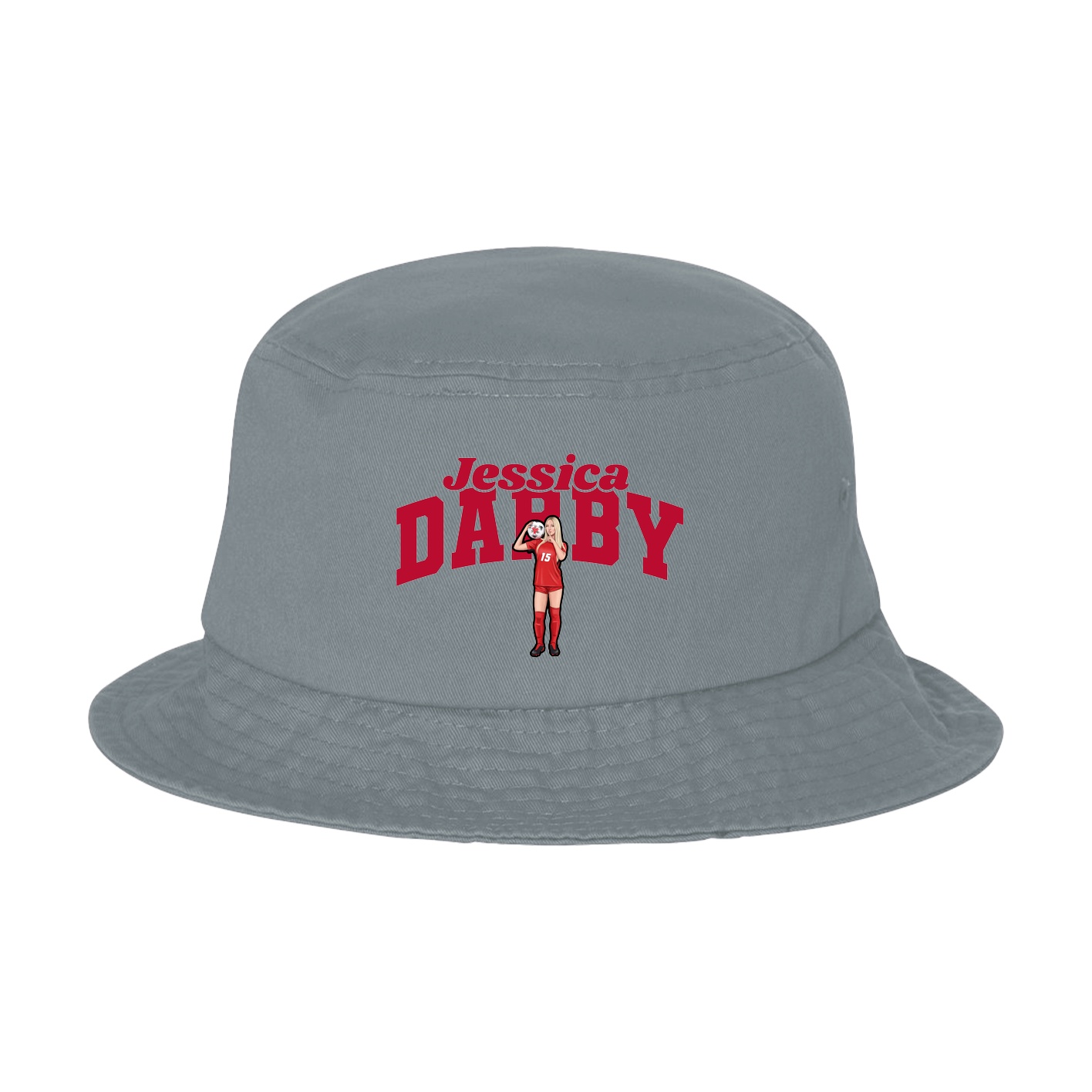 Bucket Cap — Signature Arch in Grey