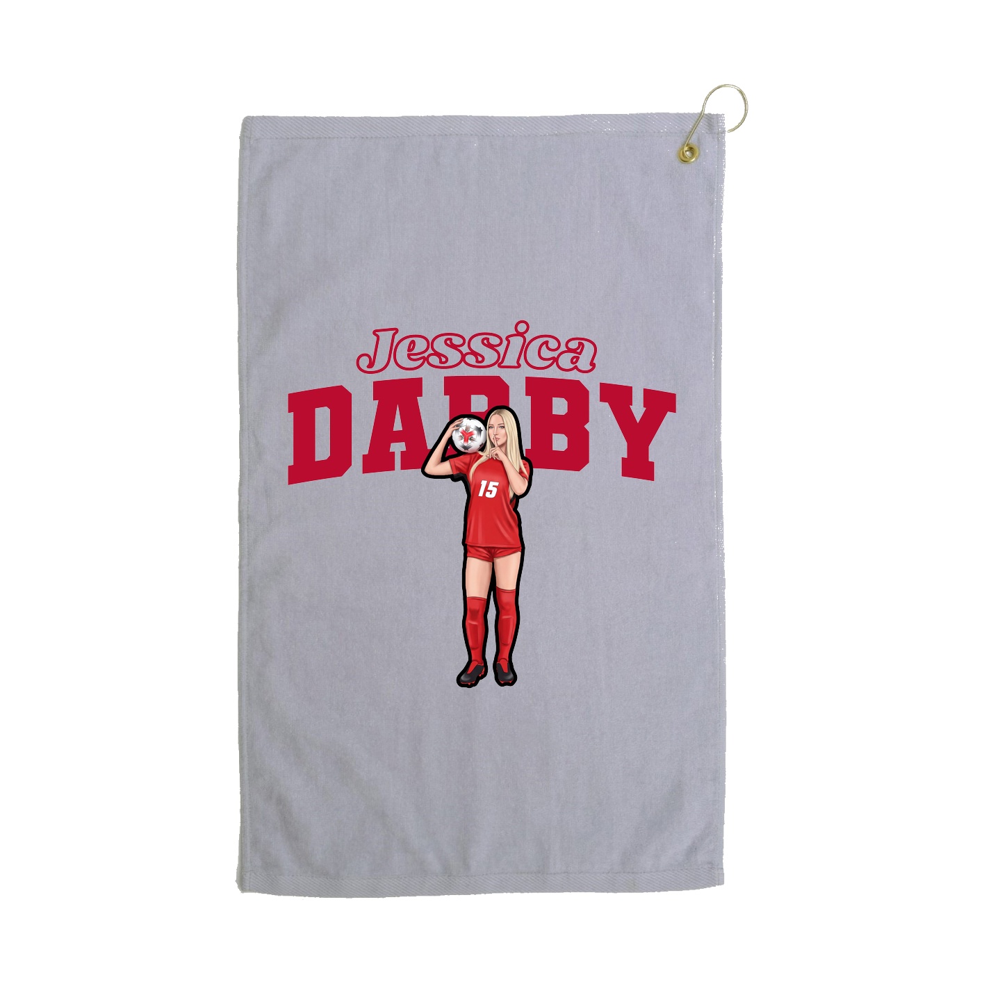 Golf Towel — Name Arch in Grey