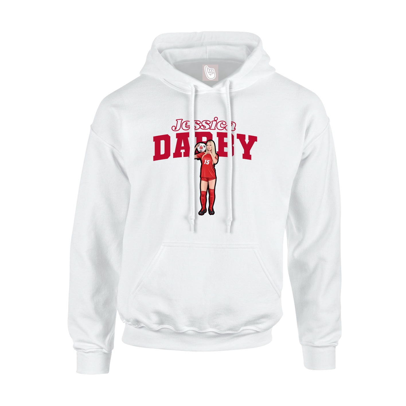 Hoodie — Name Arch in White